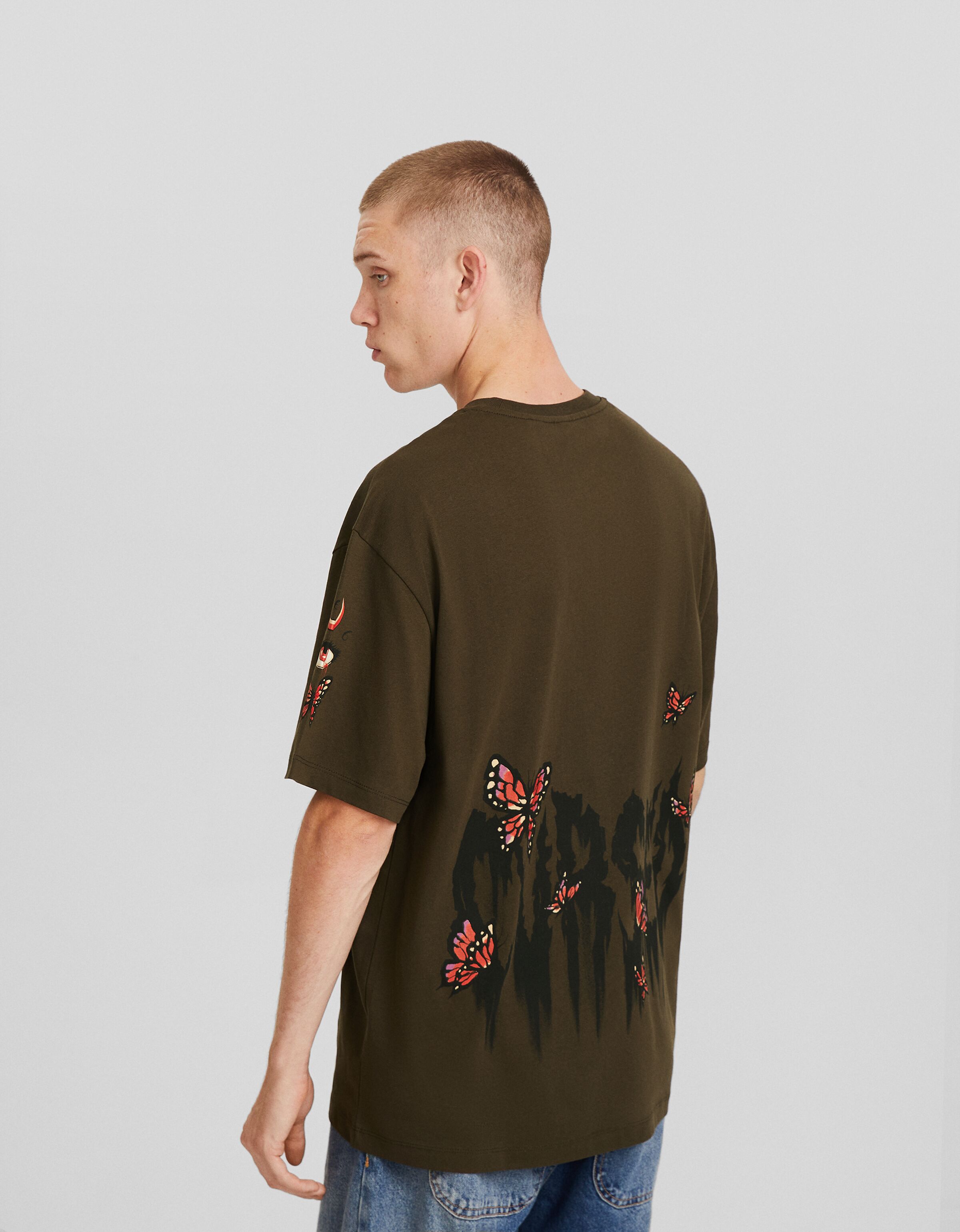 Camiseta manga corta boxy fit print