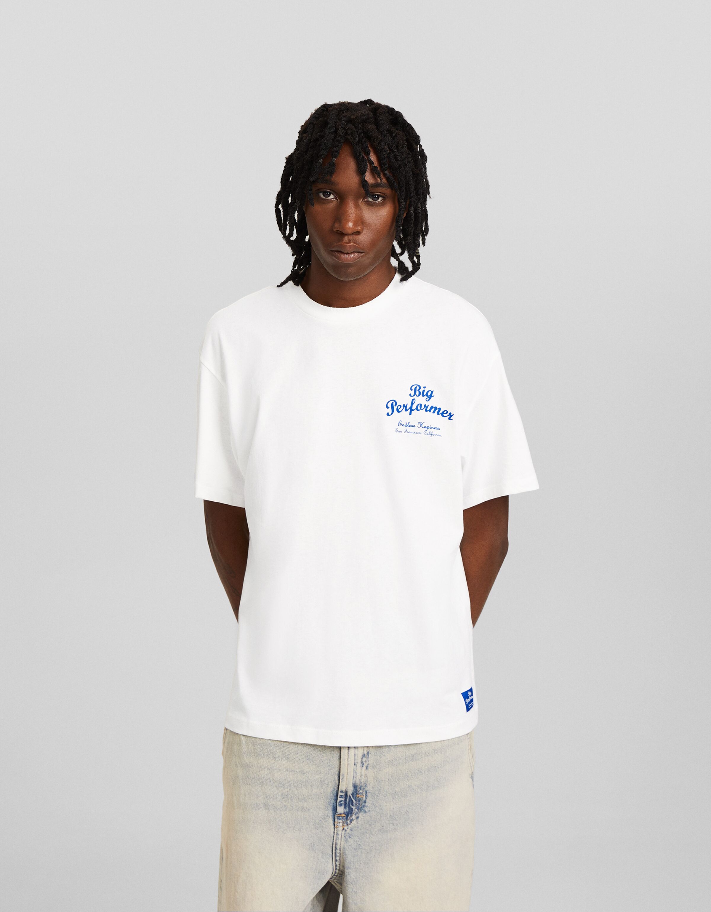 Camiseta manga corta boxy fit print