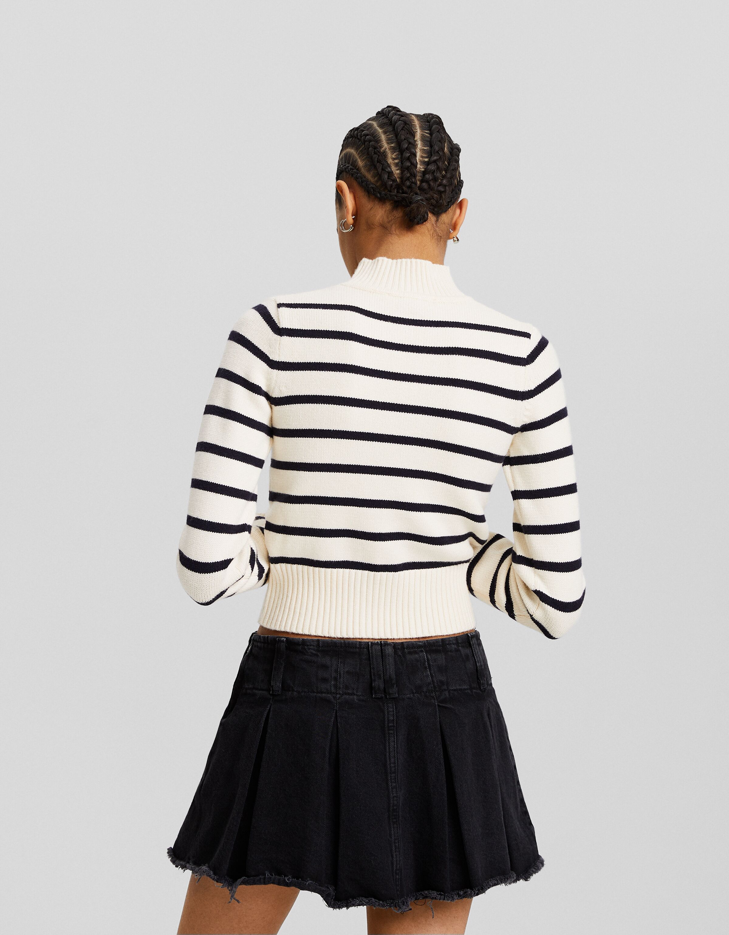 Jersey cuello subido rayas
