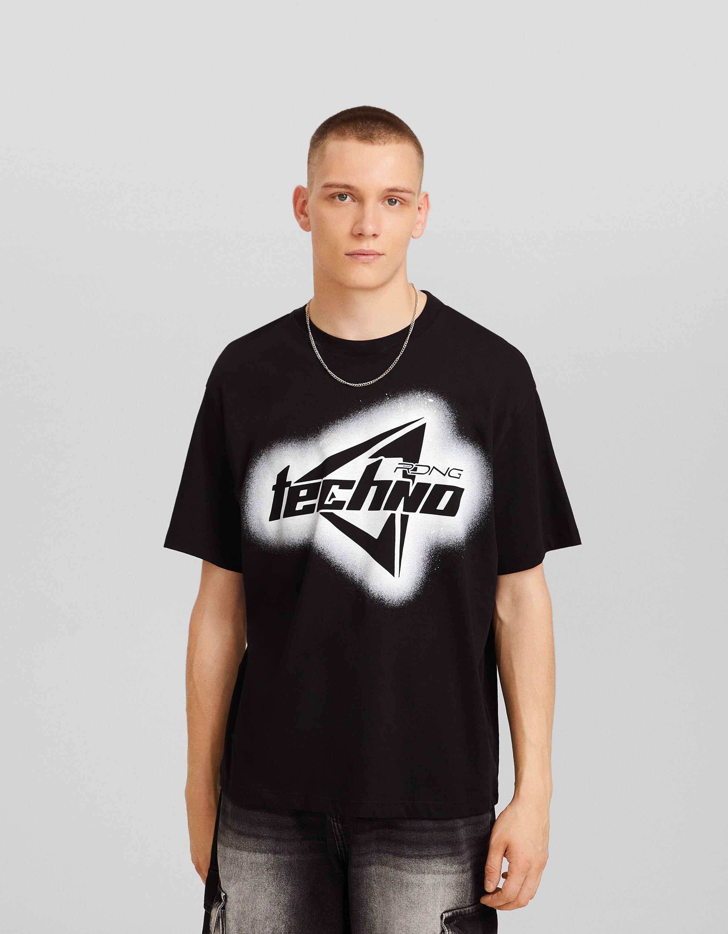 Camiseta manga corta boxy fit print