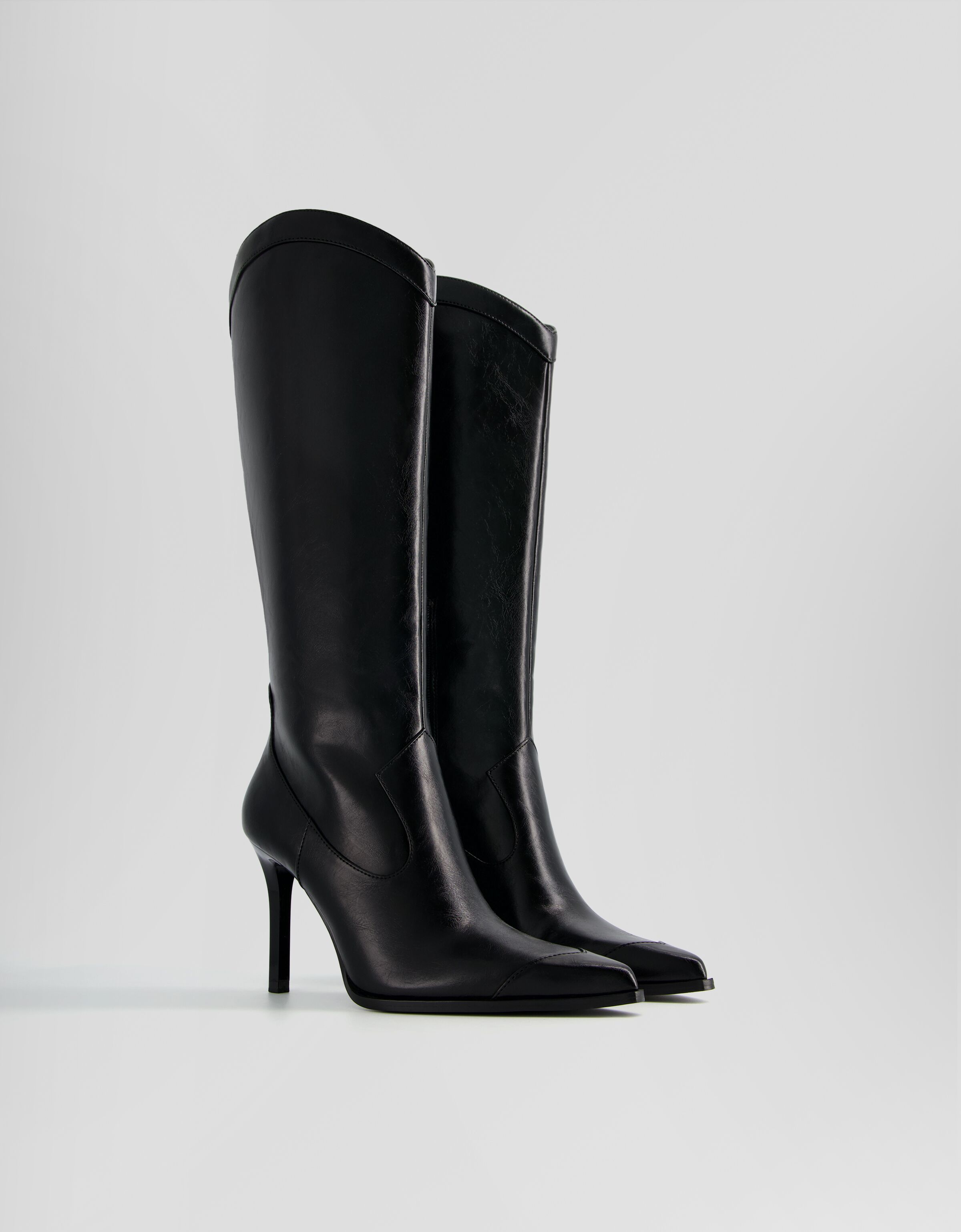 Botas tacón fino cowboy con cremallera