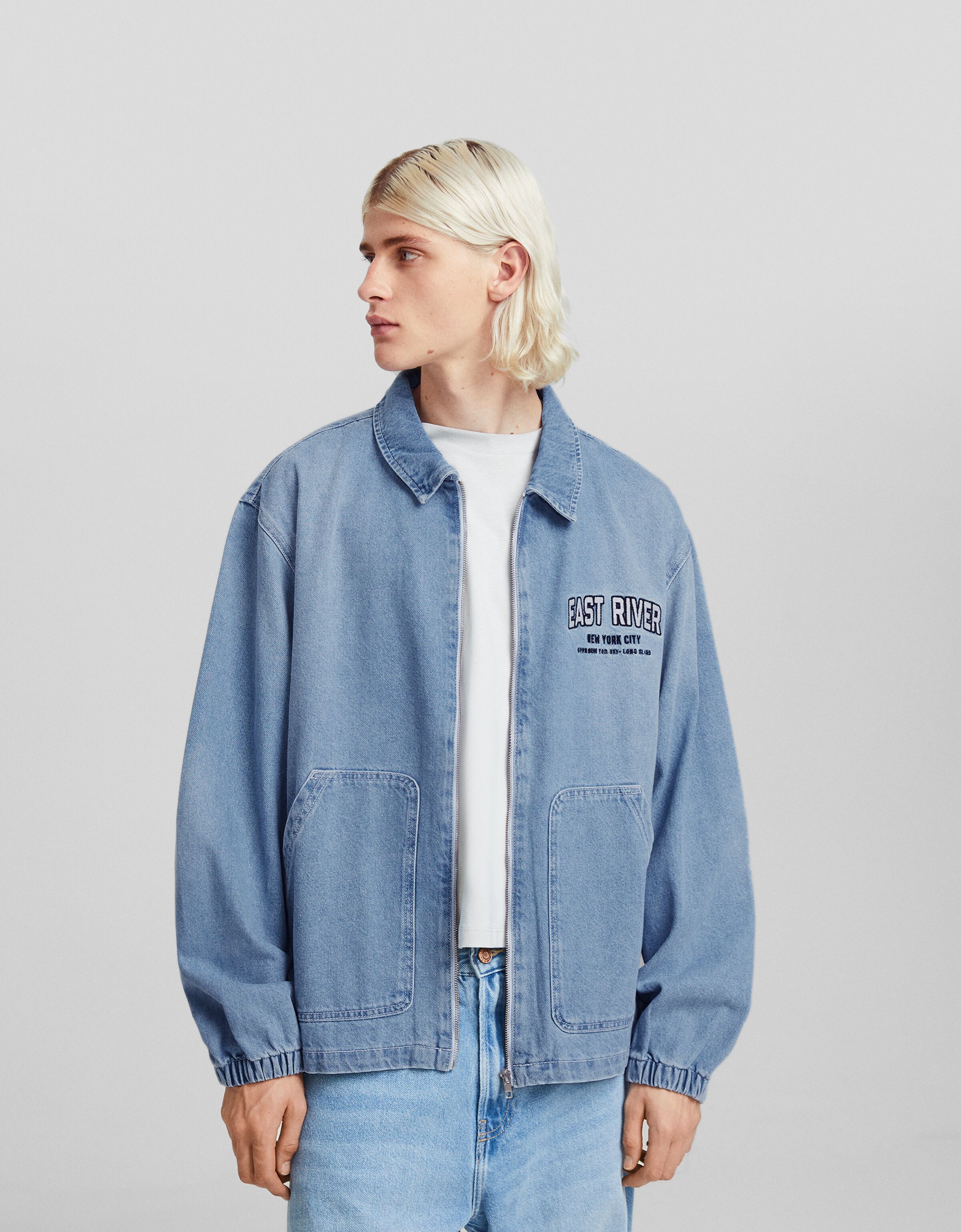 Cazadora denim trucker