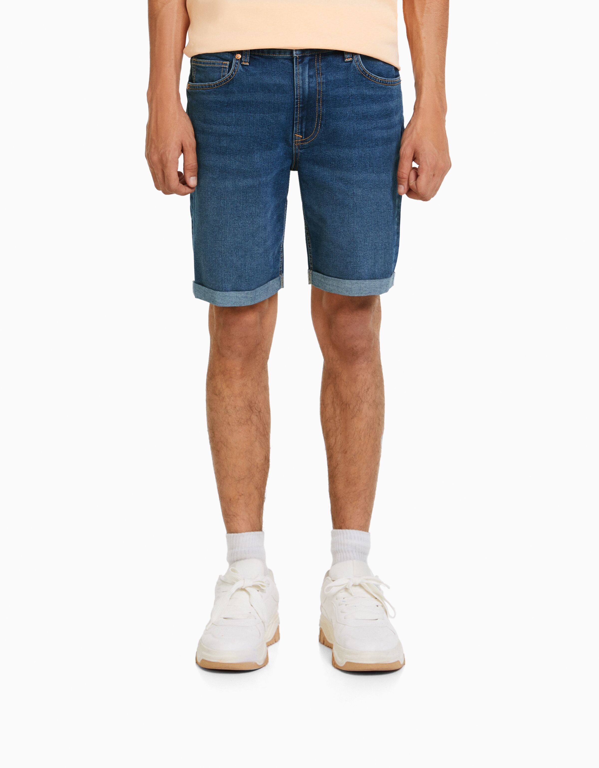 Bermuda denim skinny roll up