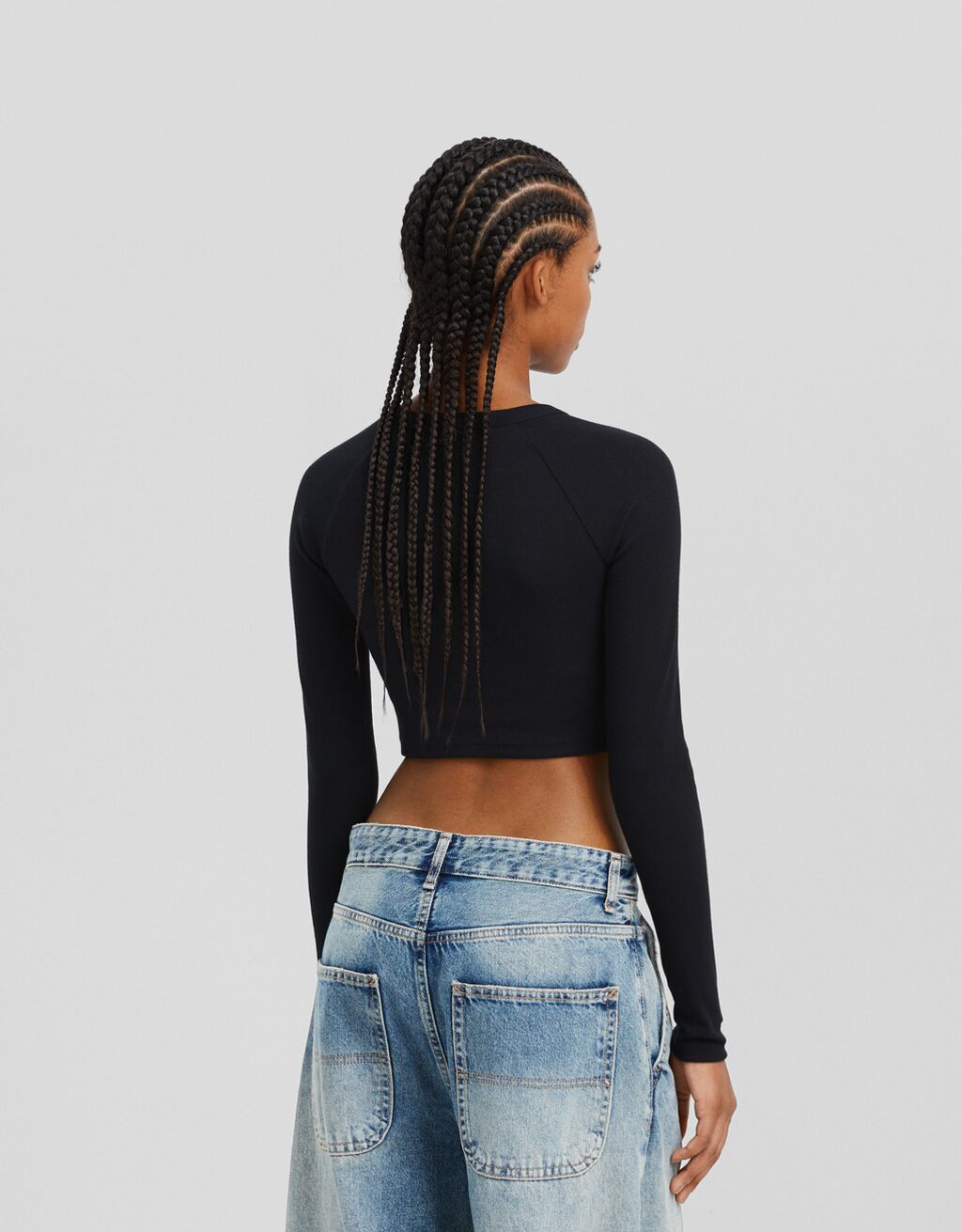 Camiseta manga larga rib print