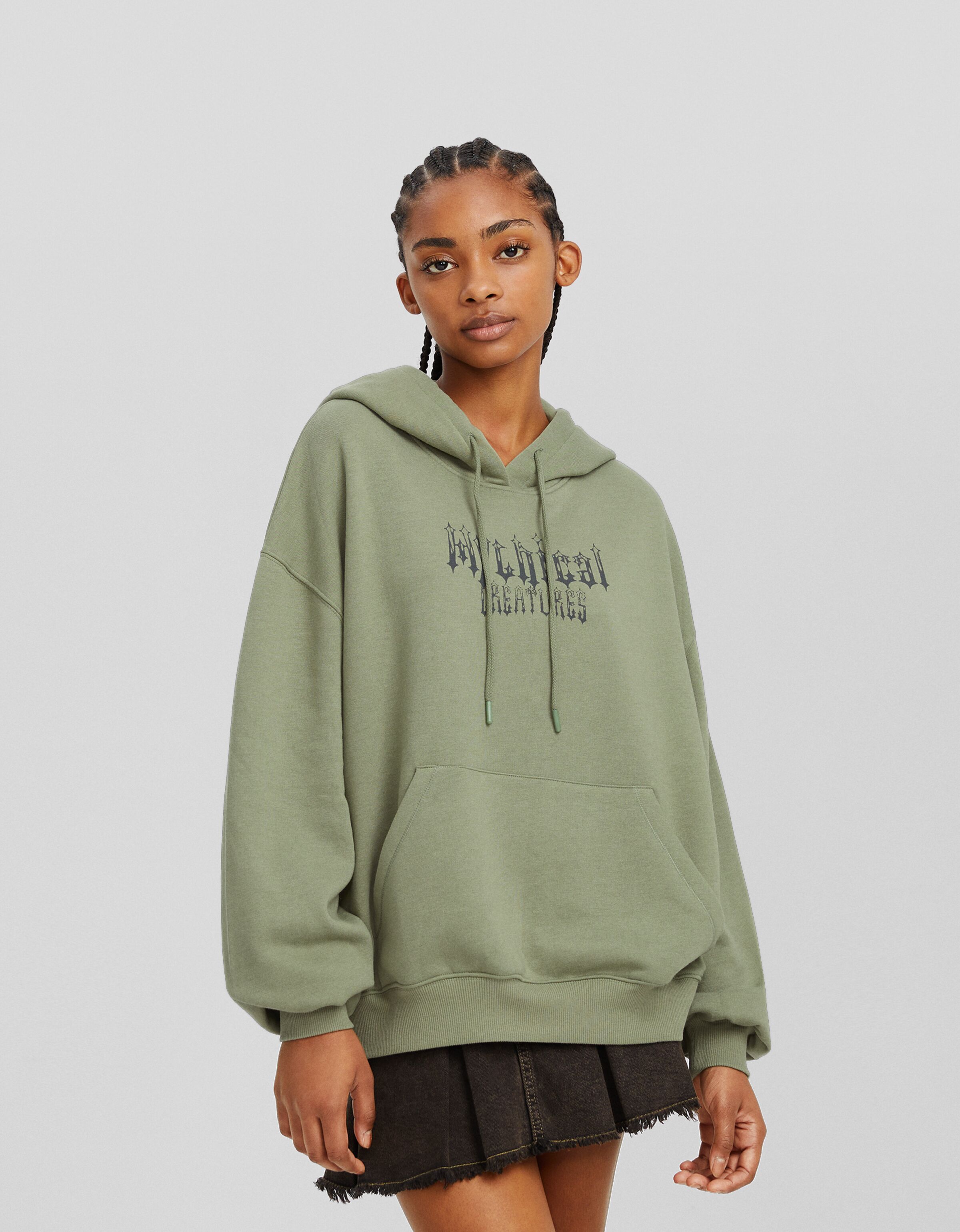 Sudadera capucha oversize print