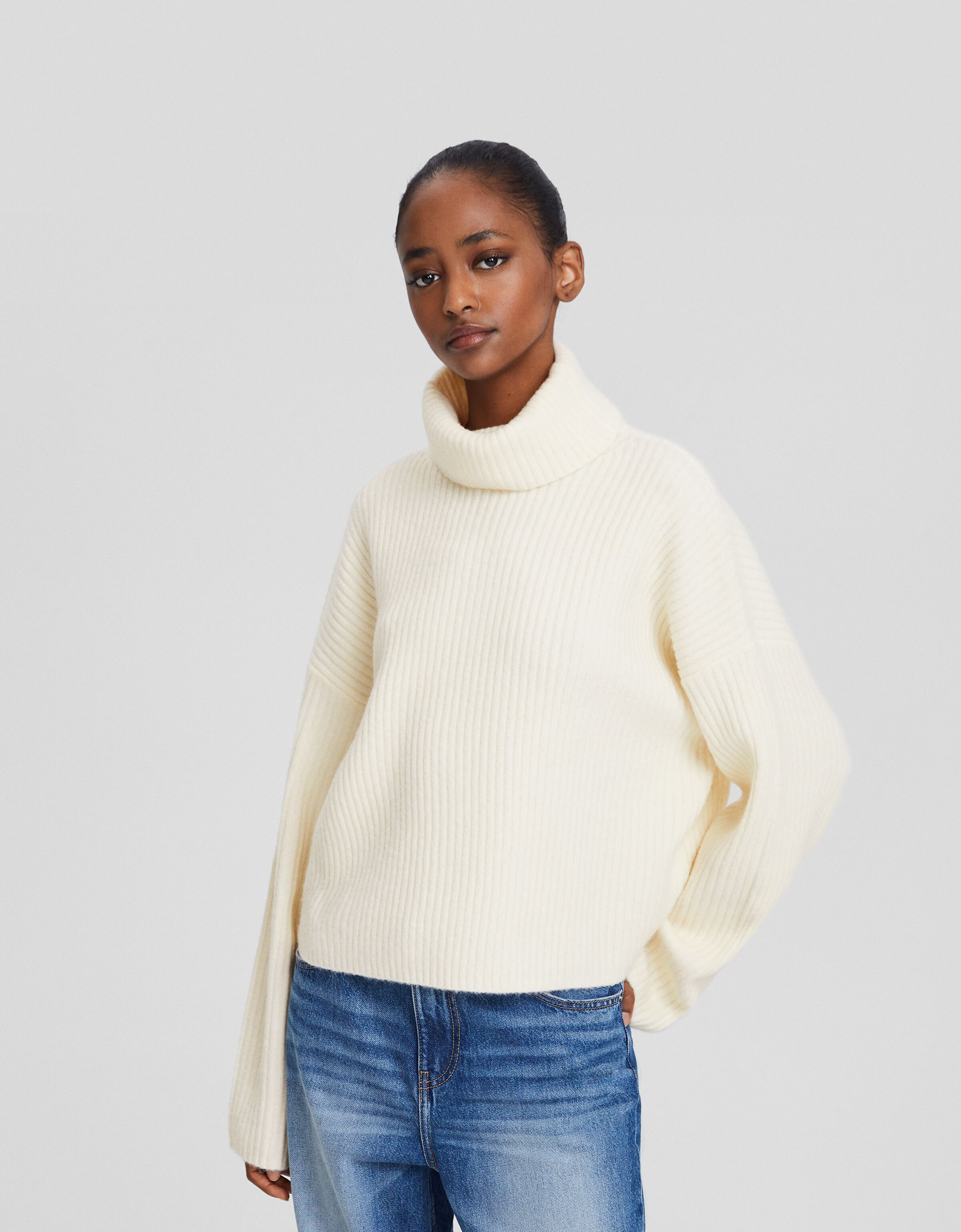 Jersey cuello subido rib