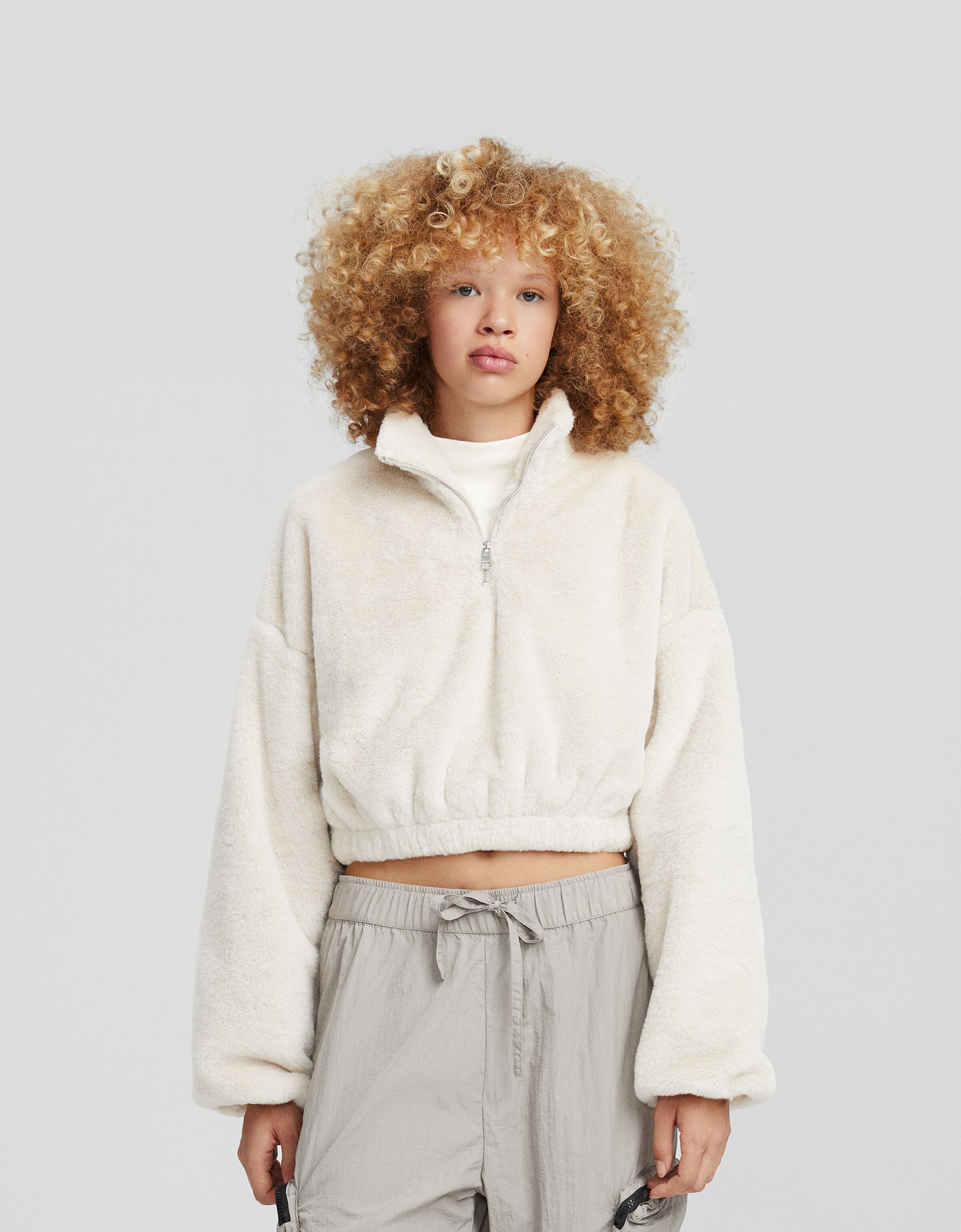 Sudadera cremallera pelo