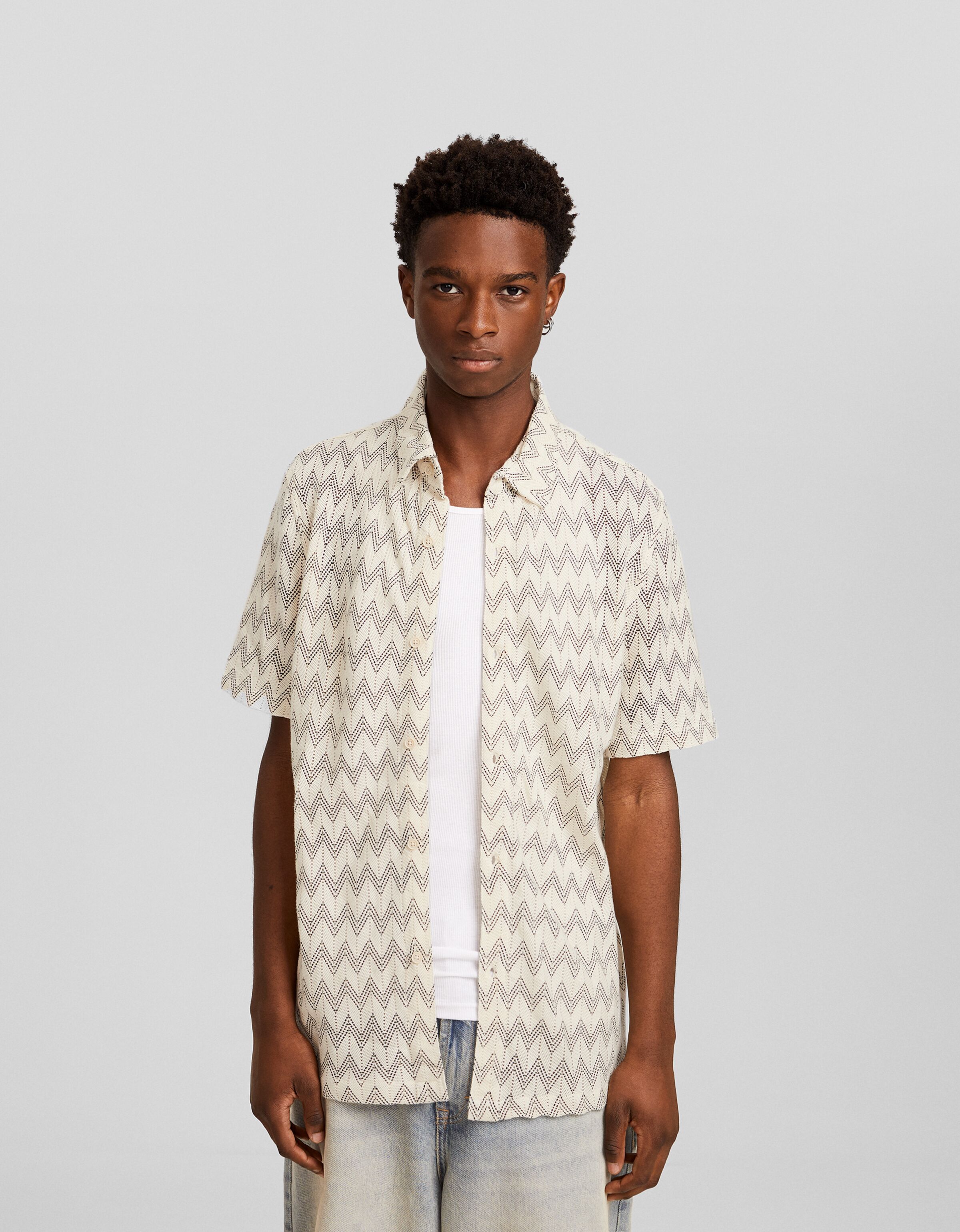 Camisa manga corta rústica