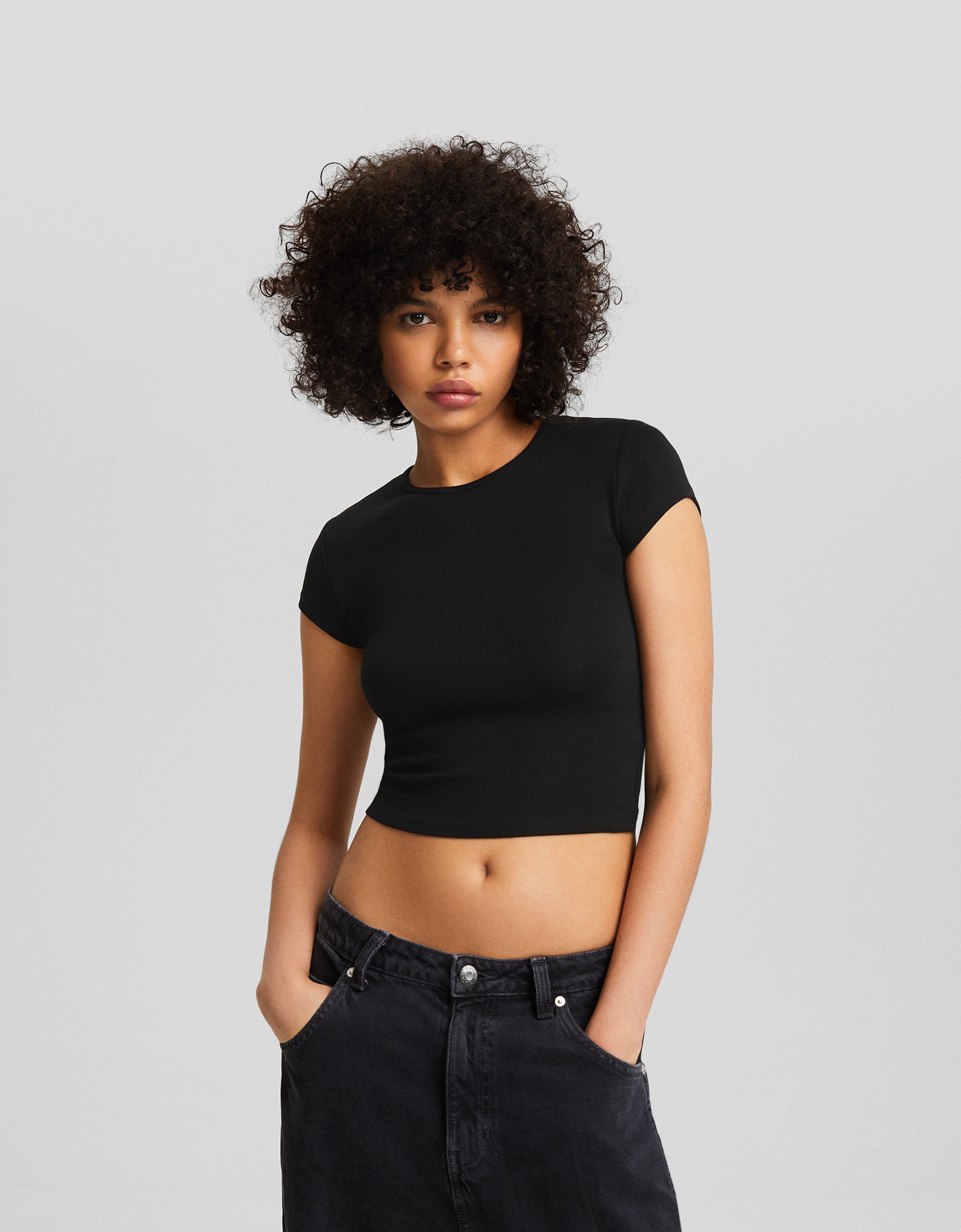 Camiseta manga corta rib