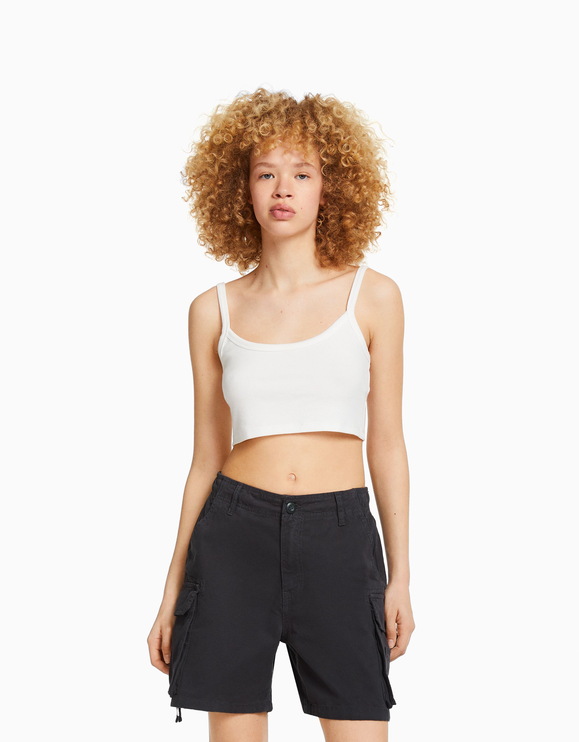 Bermuda cargo algodón tiras