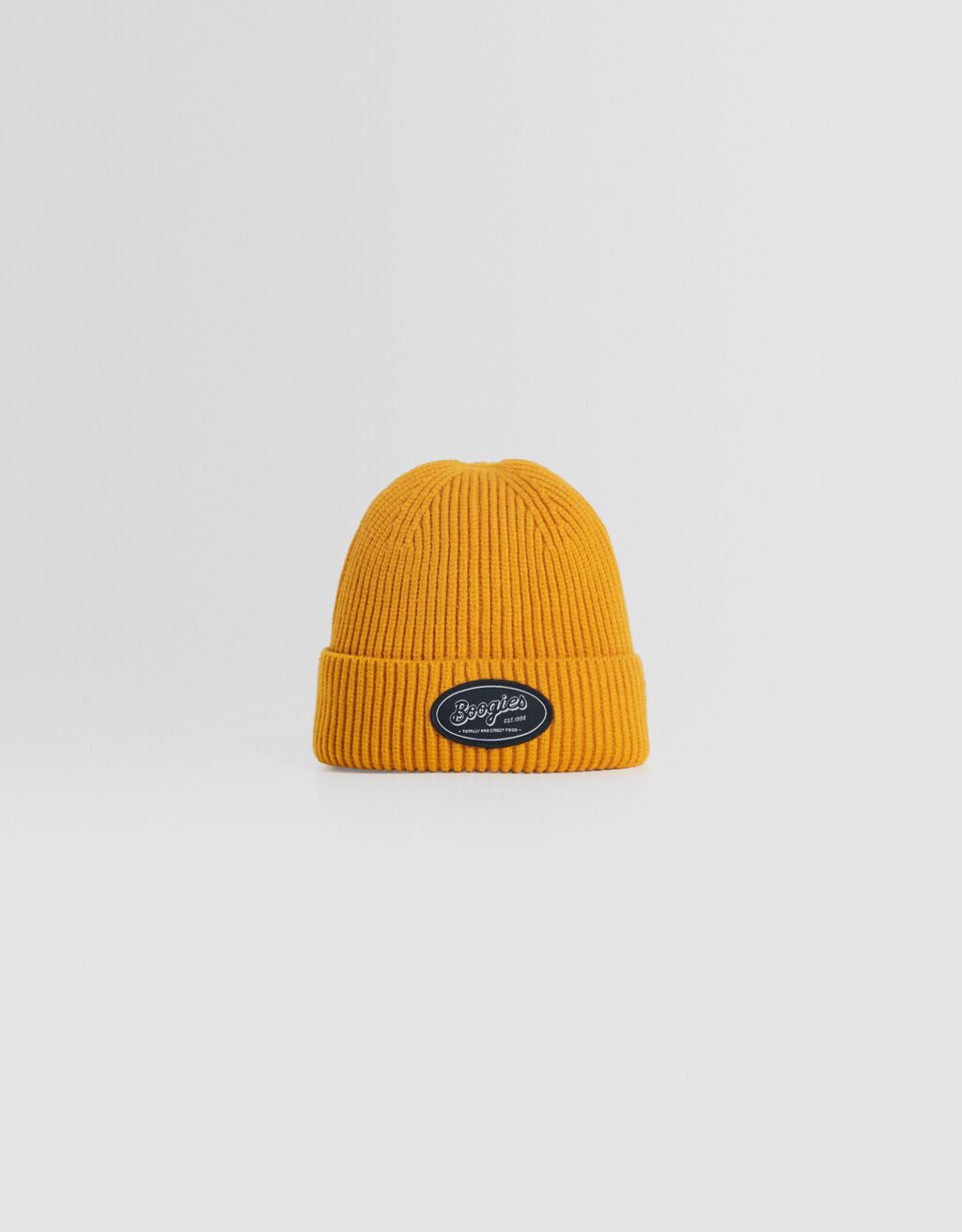 Beanie corto rib parche