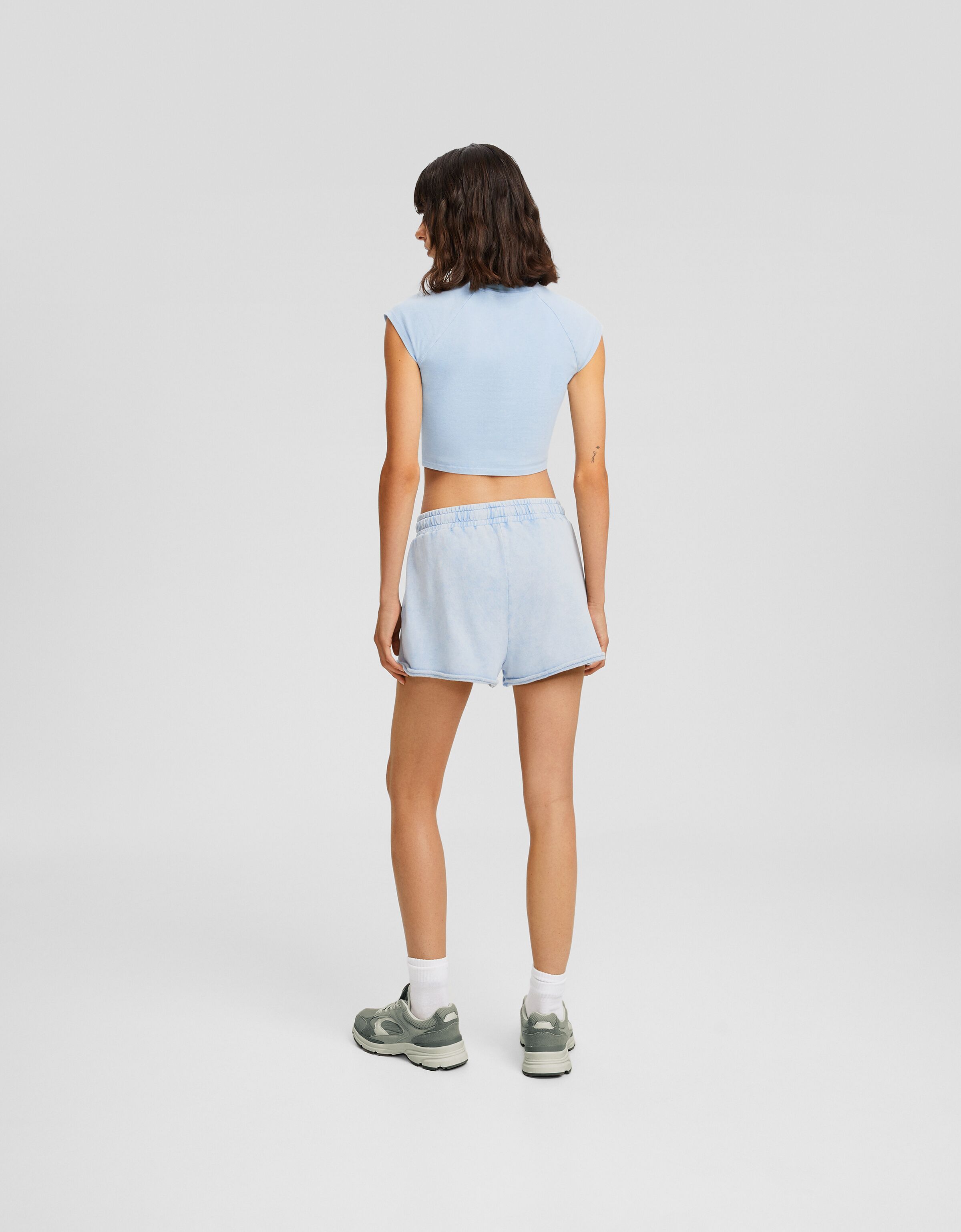 Camiseta manga corta efecto lavado print