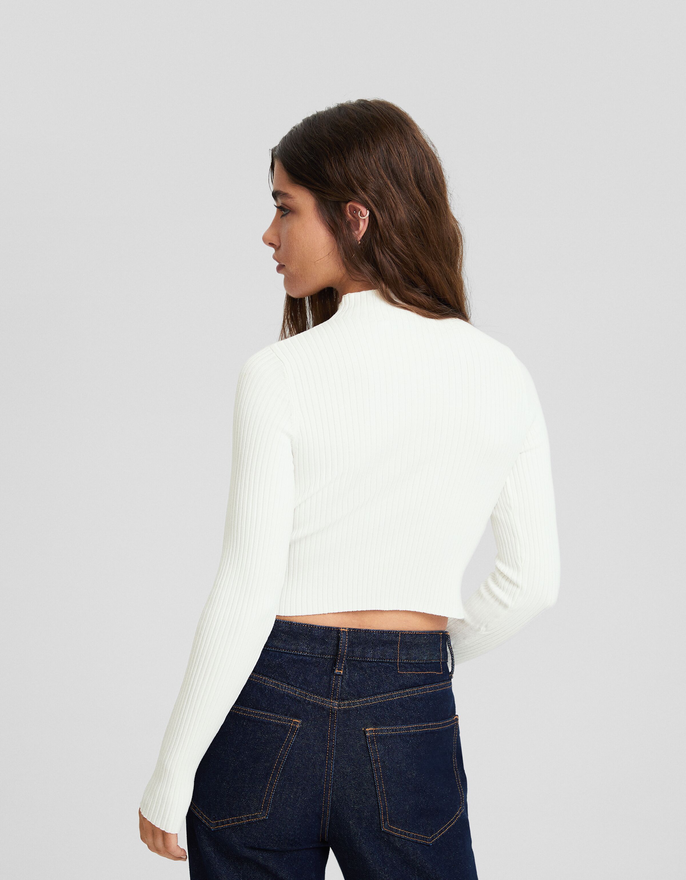 Jersey cuello subido rib