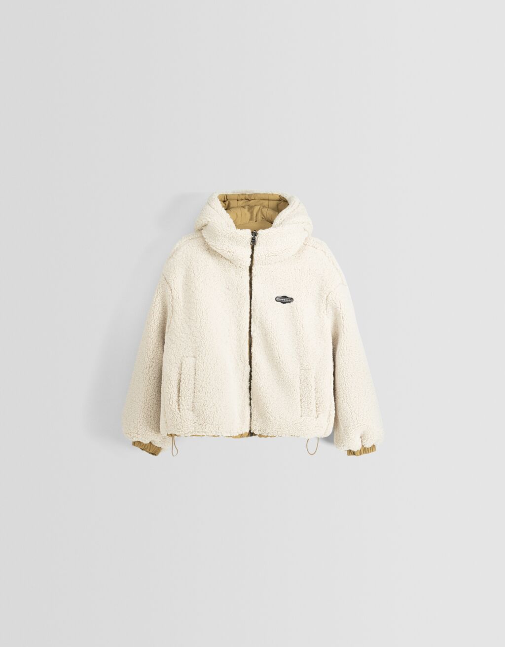 Cazadora capucha reversible borreguillo con nylon