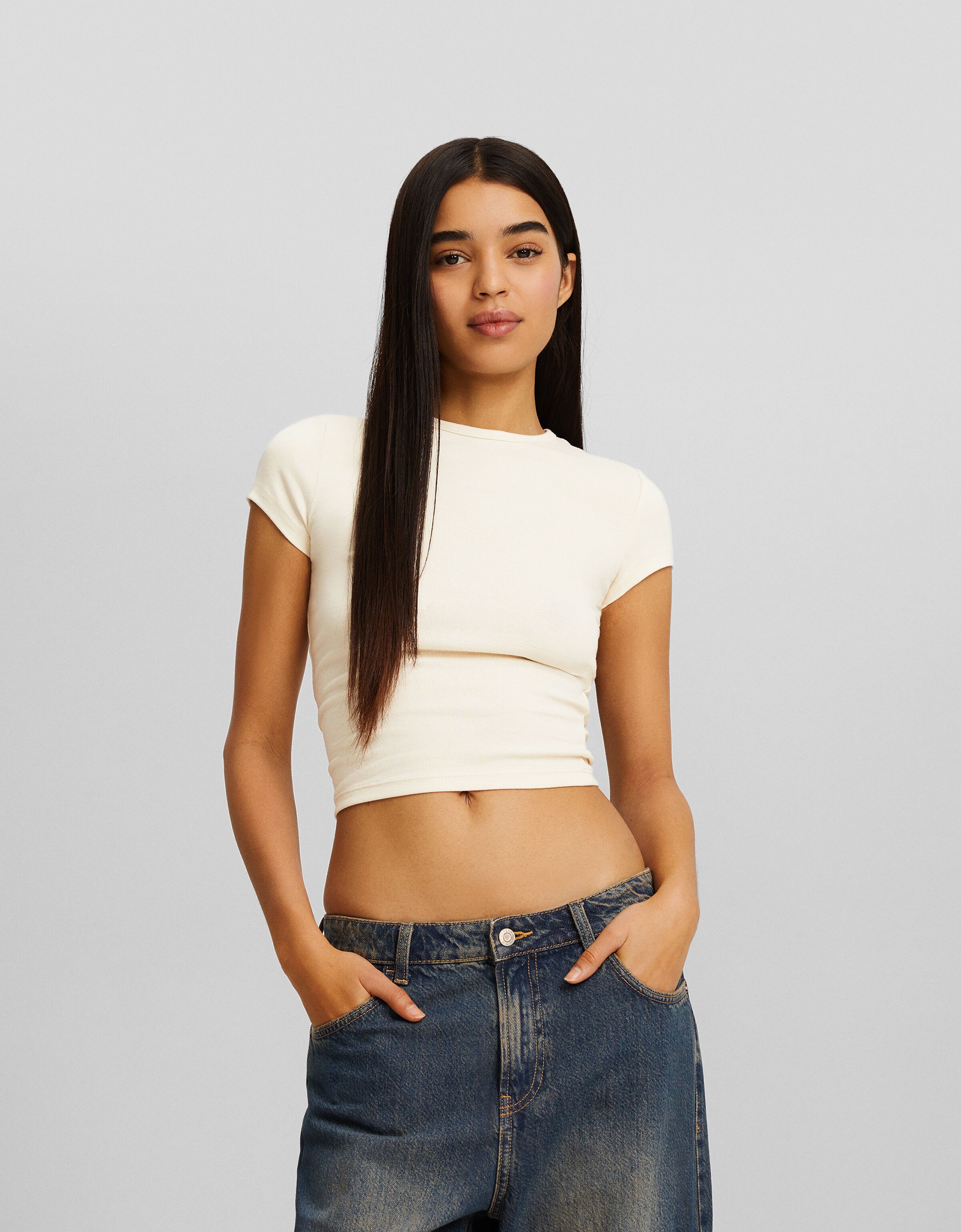 Camiseta manga corta cuello redondo