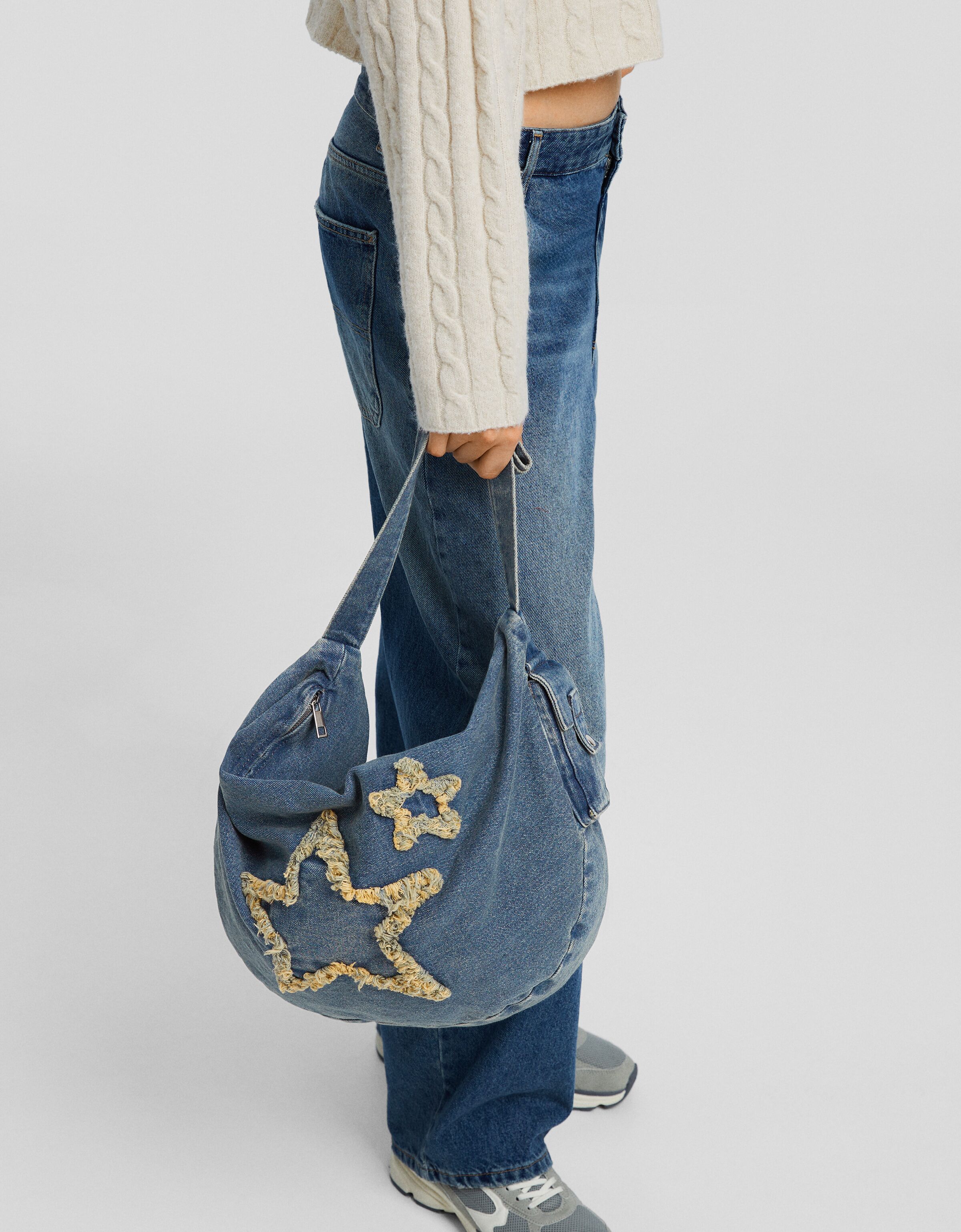 Bolso de hombro denim detalle