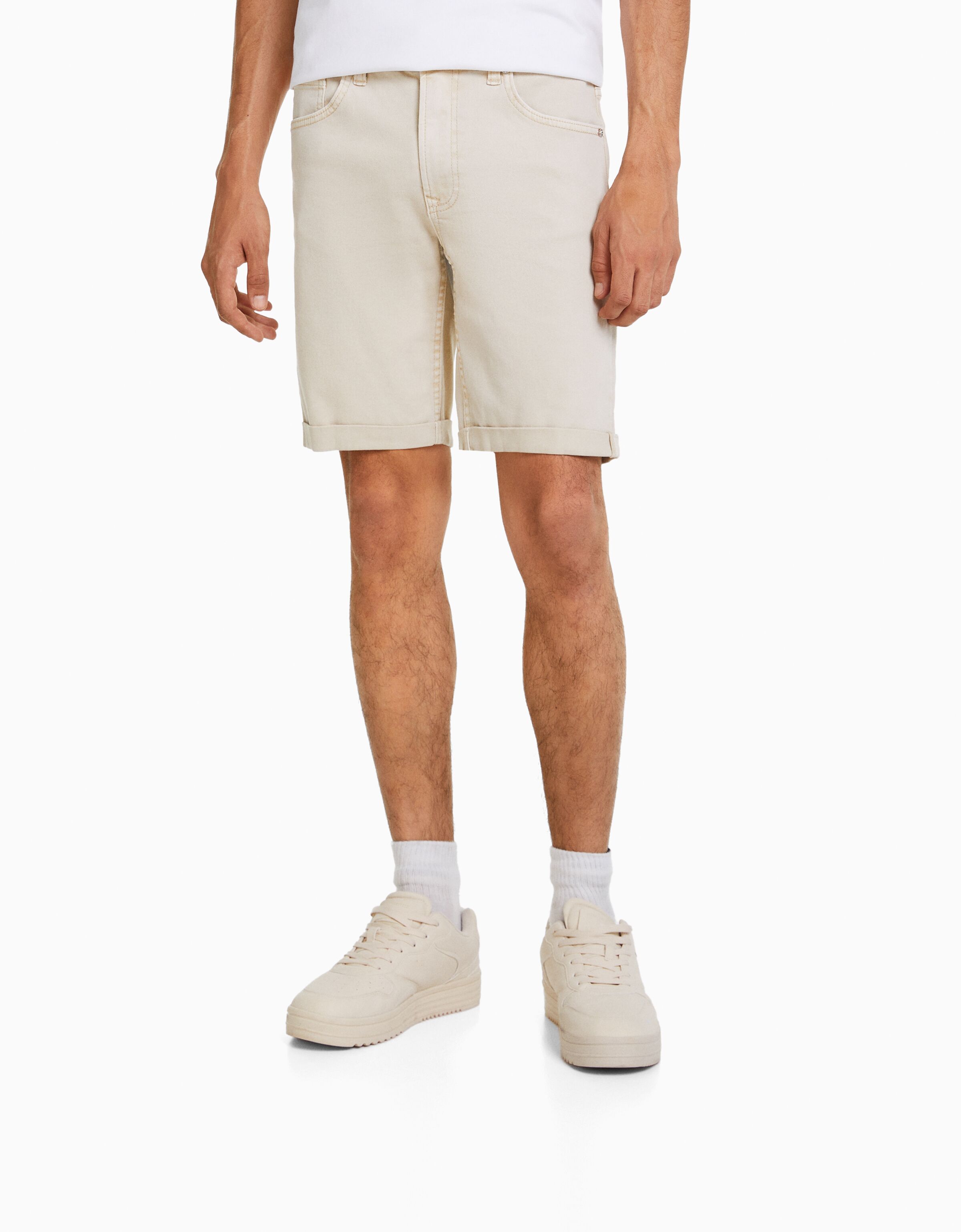 Bermuda denim skinny roll up