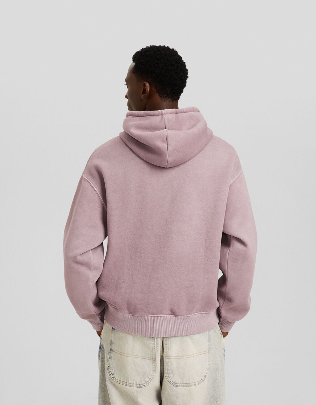Sudadera capucha boxy fit efecto lavado
