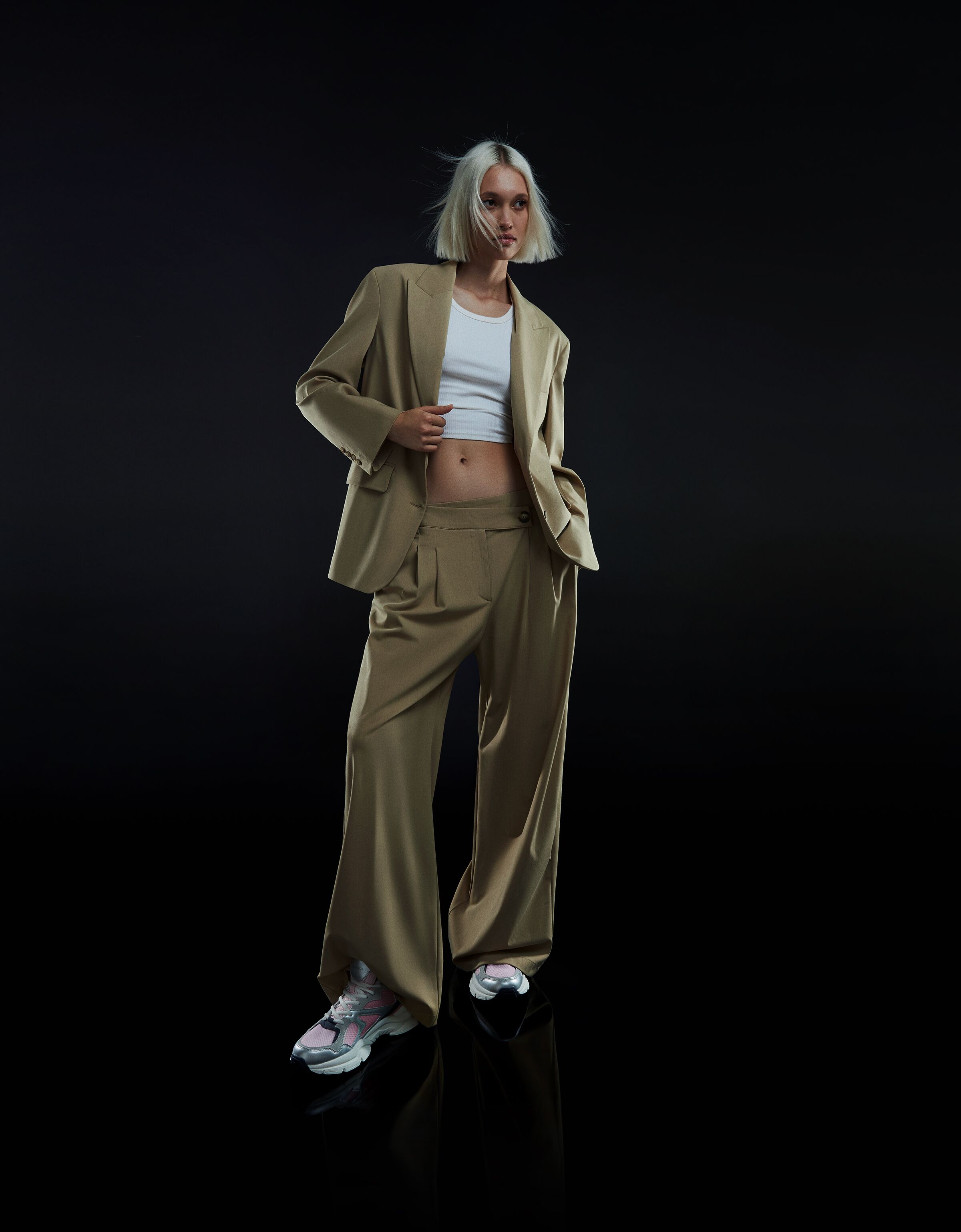 Zapatillas combinadas rejilla detalles metalizados