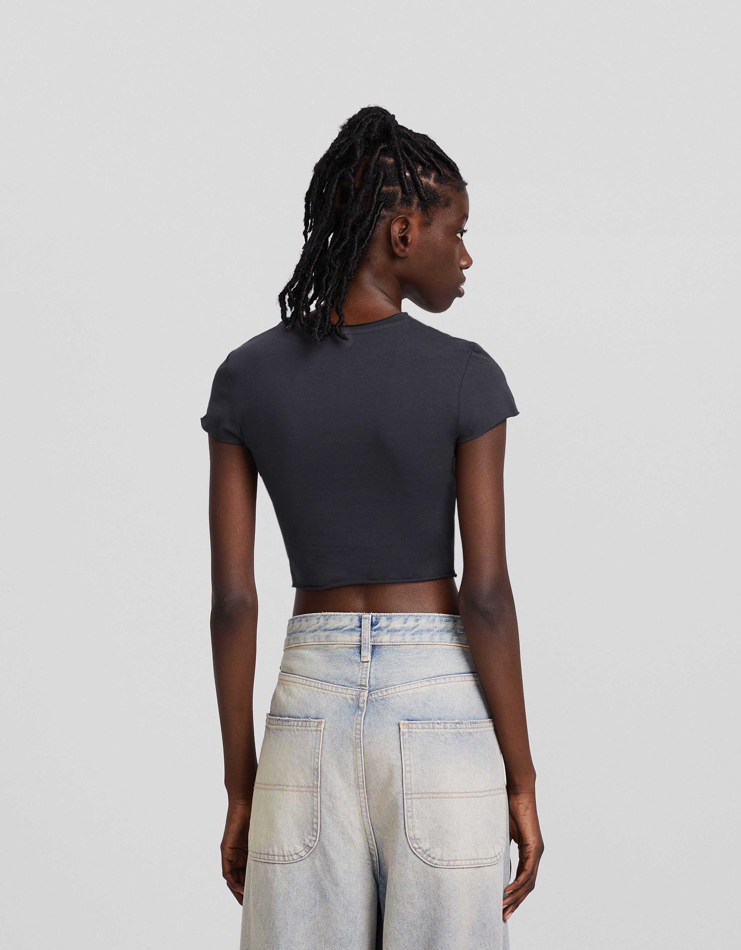 Camiseta manga corta doble capa cortes print