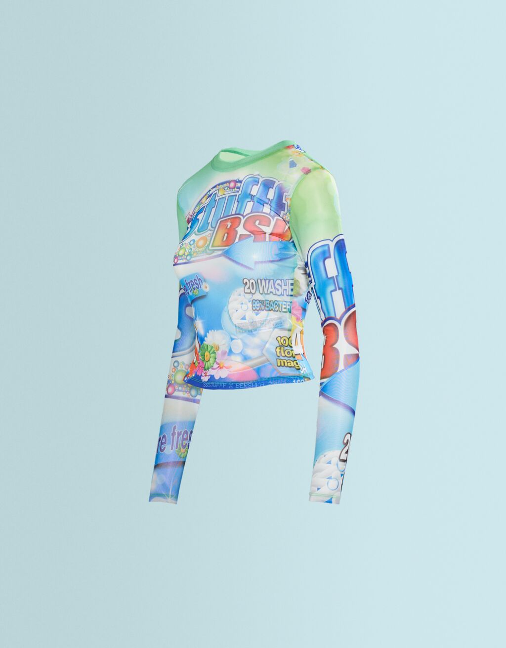 Camiseta SSSTUFFF X BERSHKA manga larga tul print