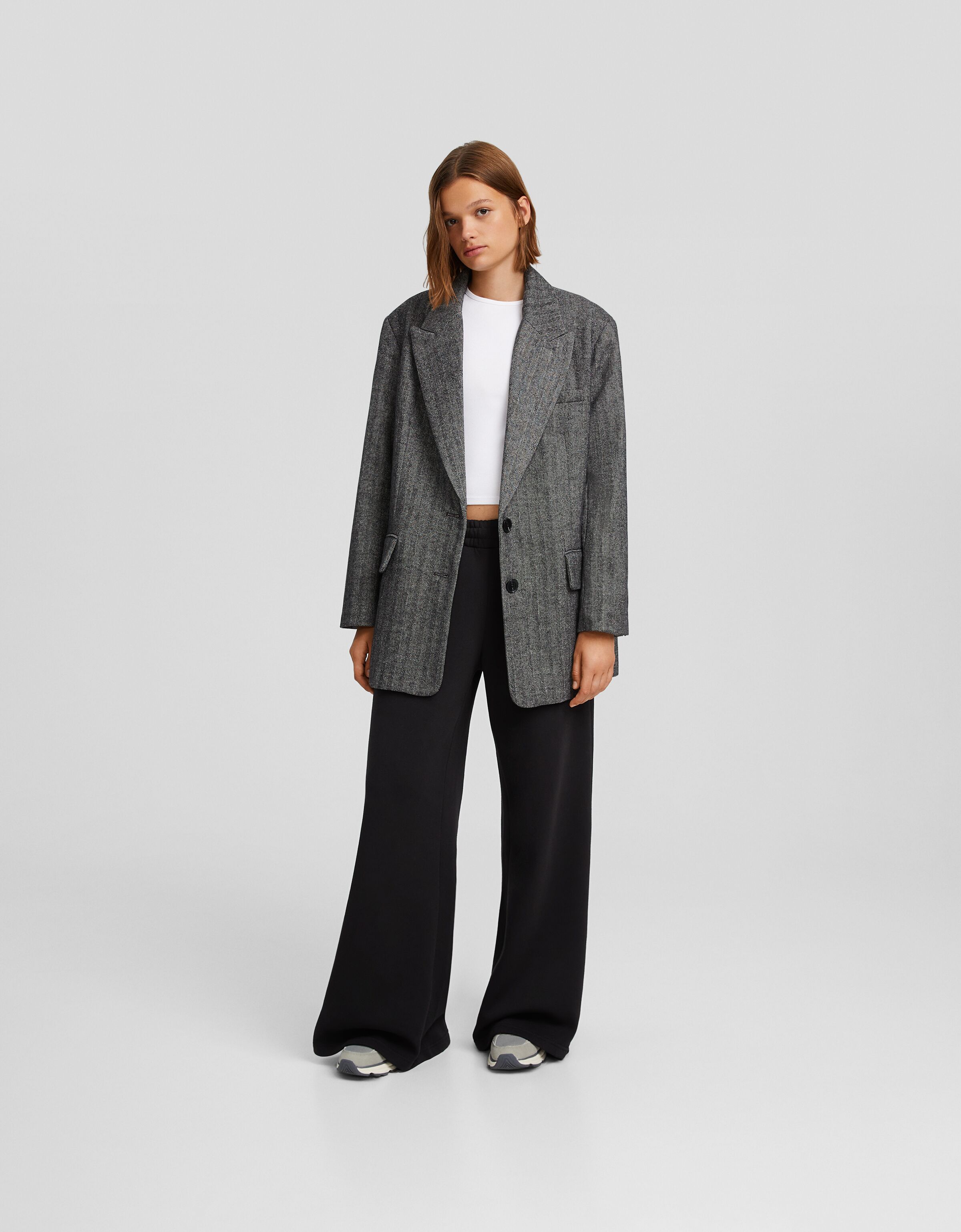 Pantalón wide leg felpa