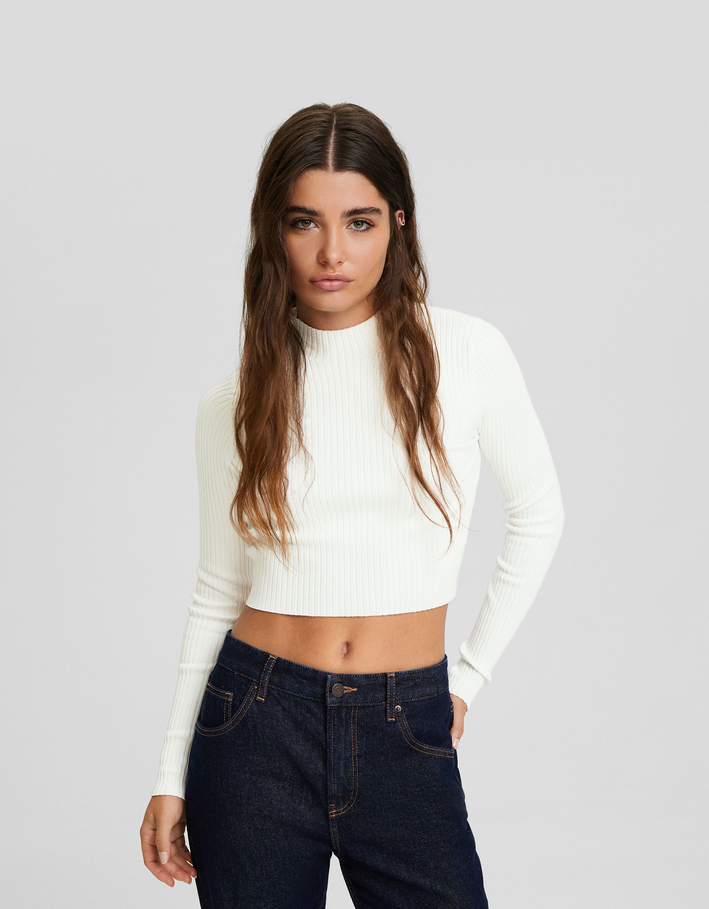 Jersey cuello subido rib