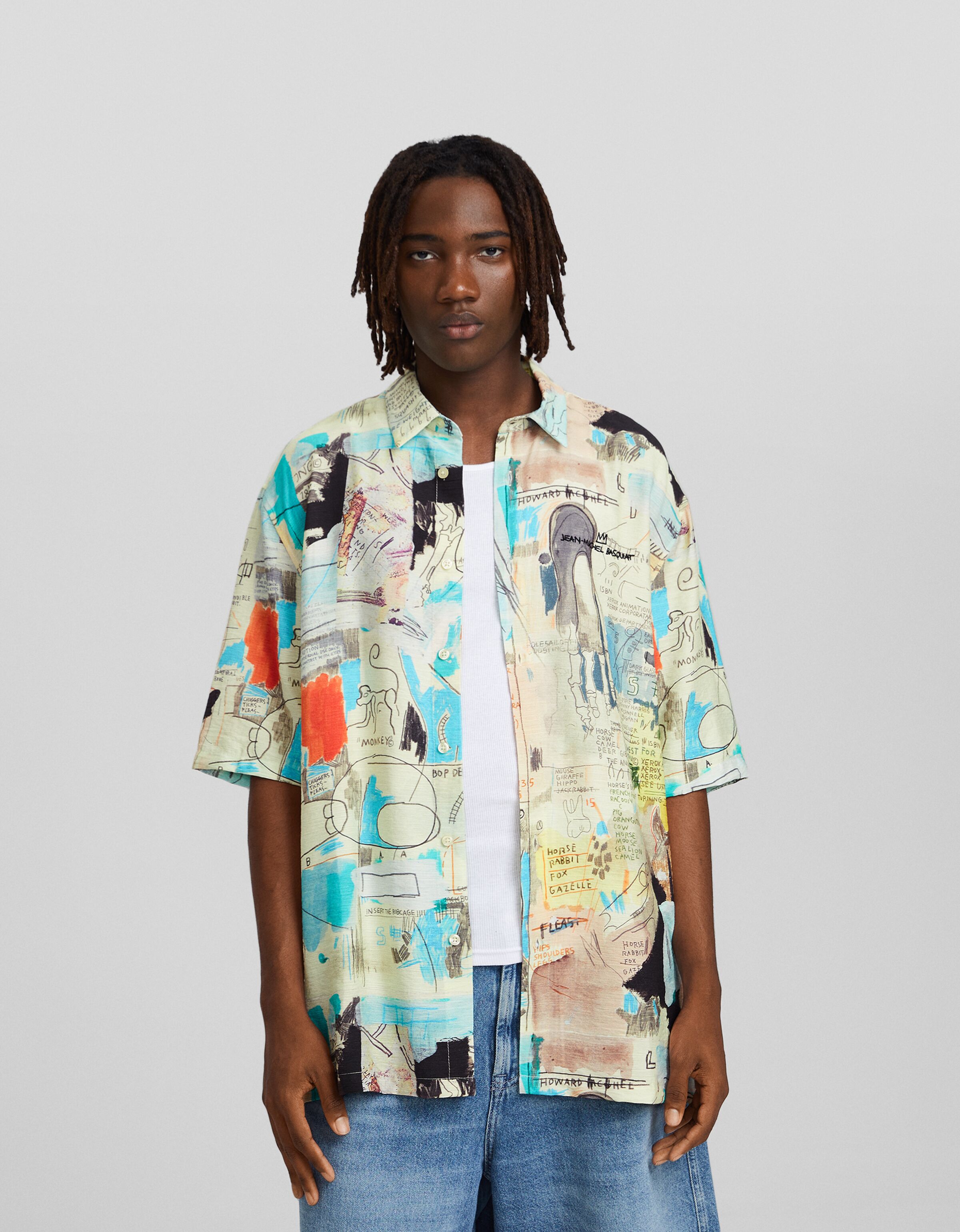 Camisa Jean-Michel Basquiat manga corta print