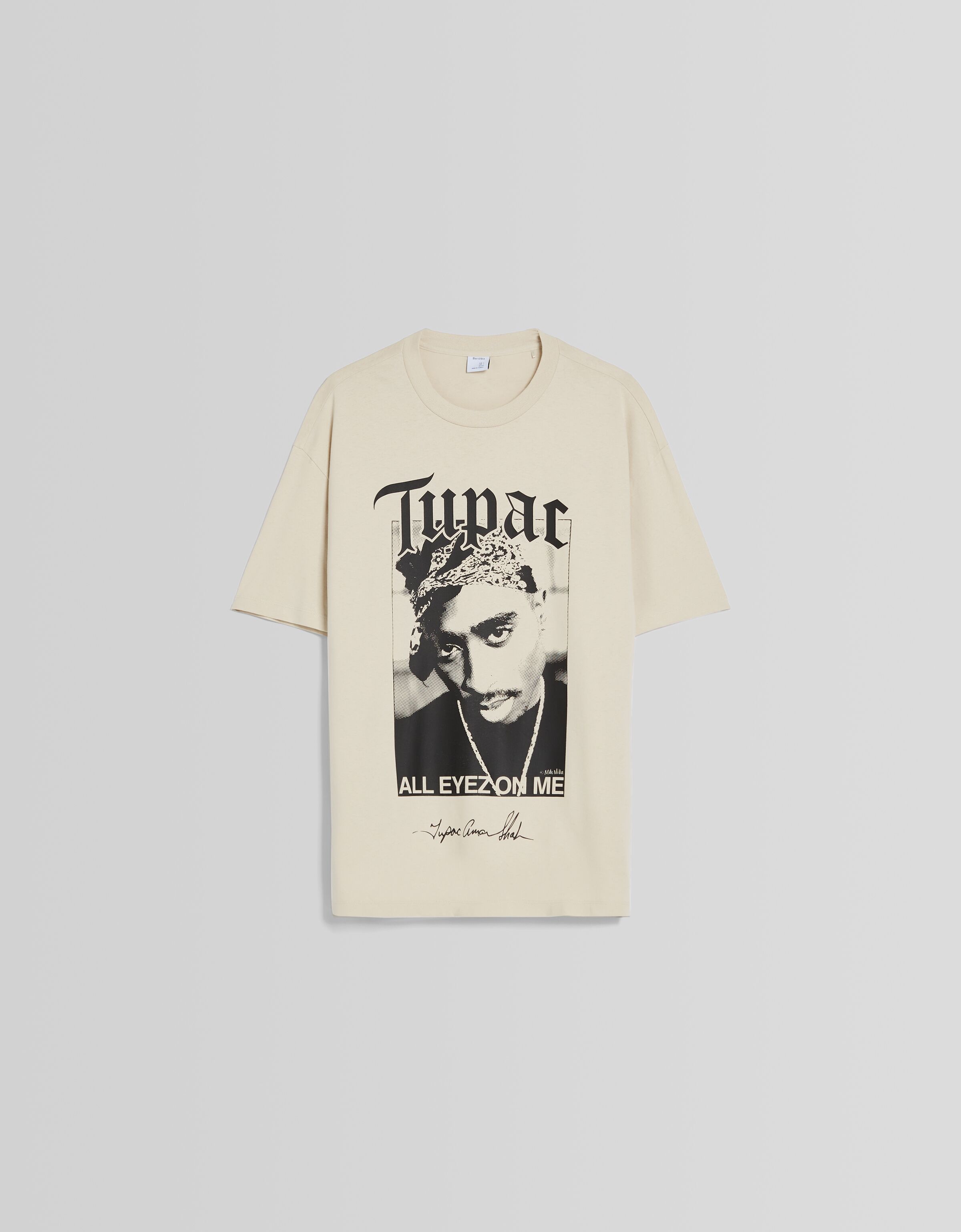 Camiseta Tupac manga corta boxy fit print