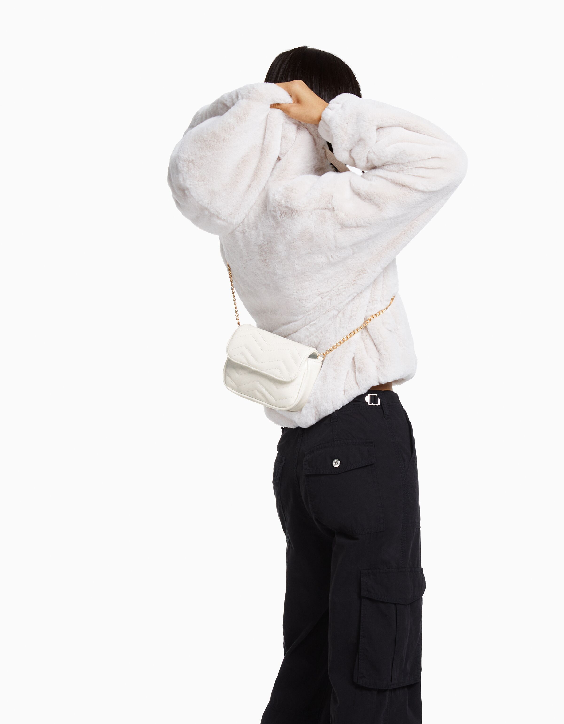 Bolso bandolera acolchada efecto piel