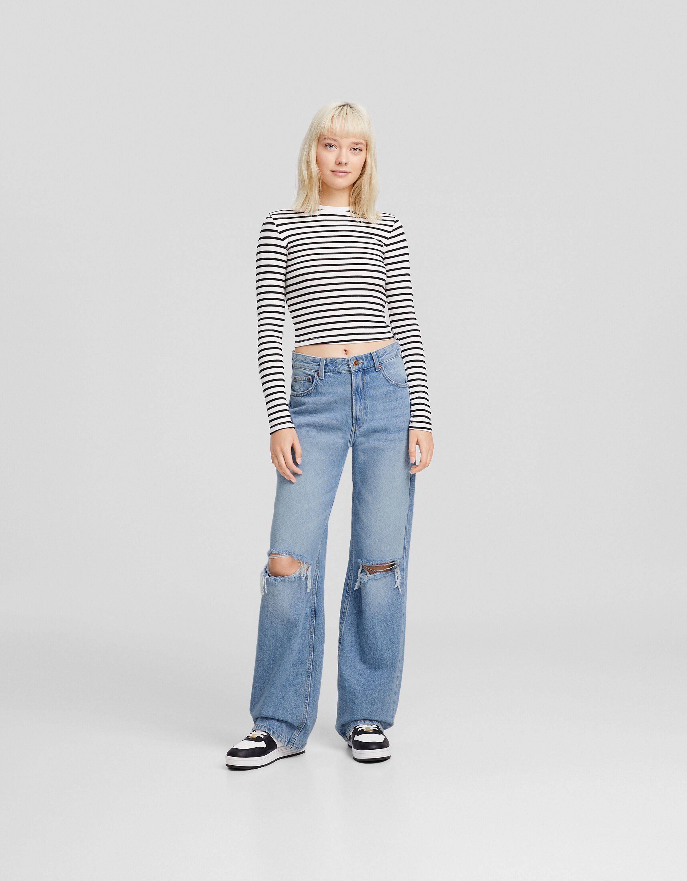 Jeans 90's wide leg rotos