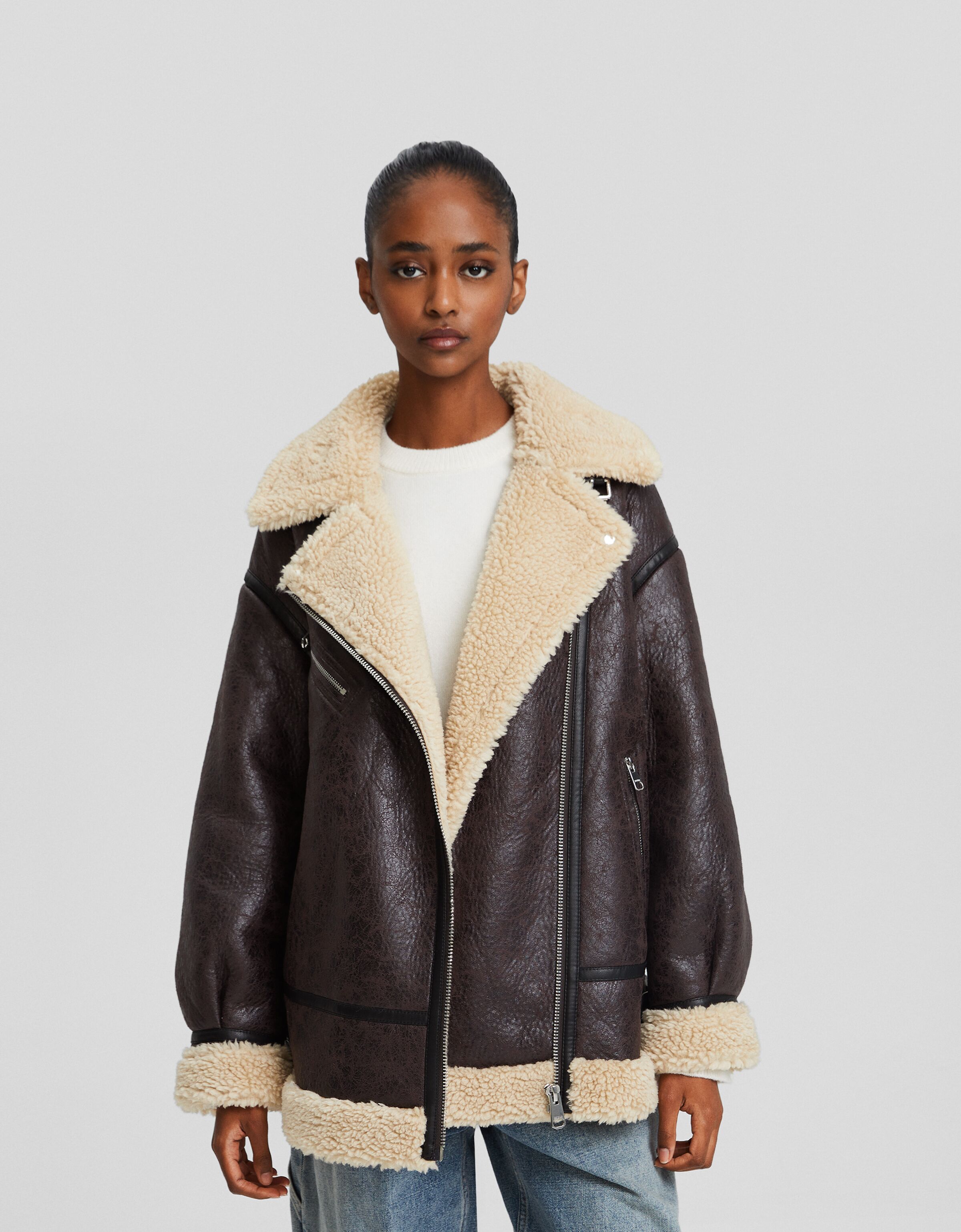 Cazadora doble faz efecto piel