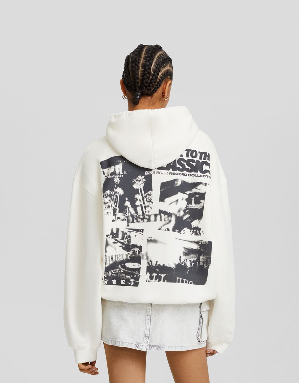 Sudadera capucha oversize print
