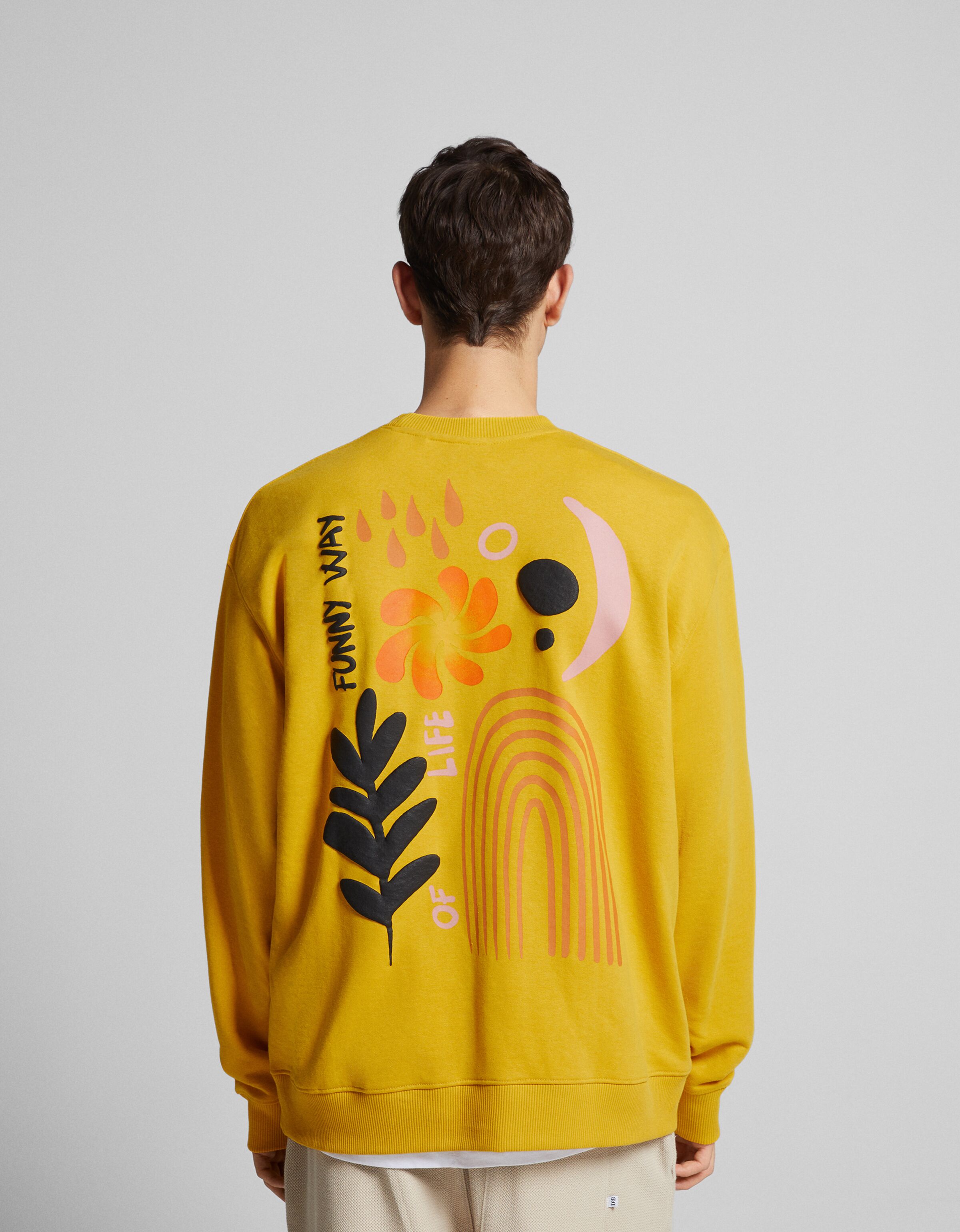 Sudadera cuello redondo print