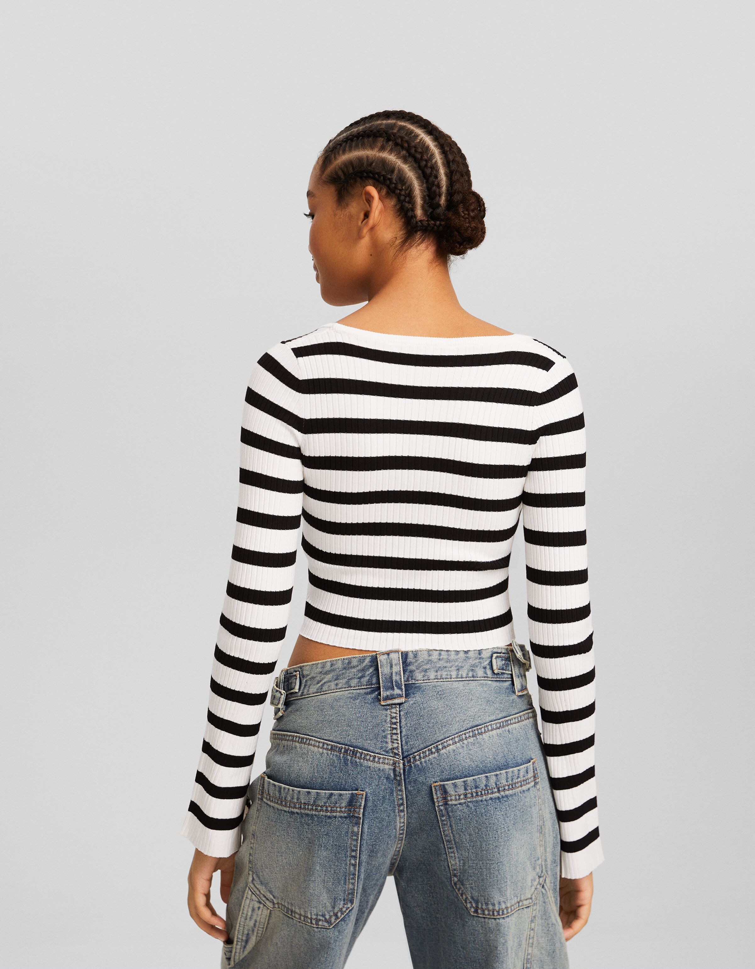 Jersey escote punto rib