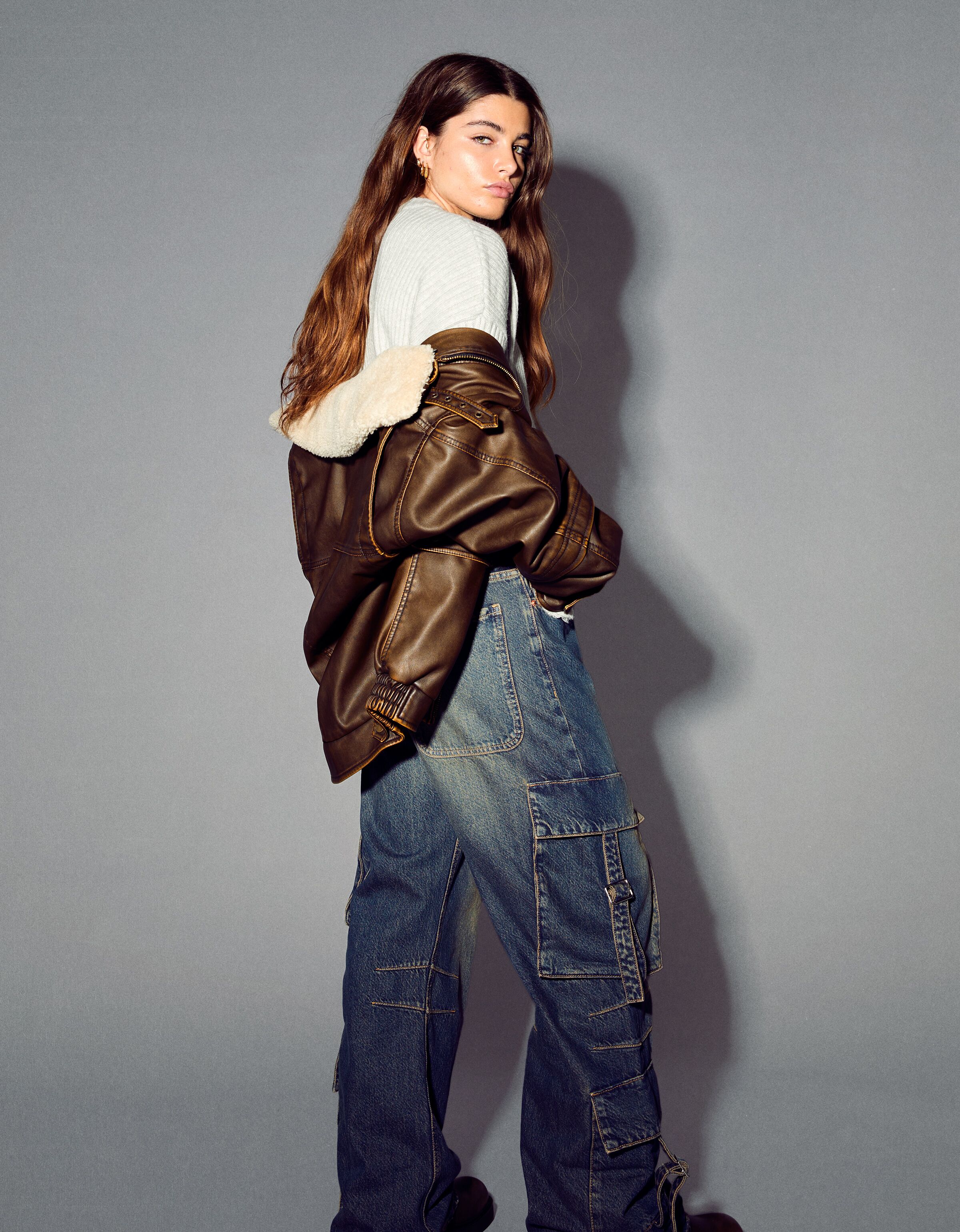 Jeans baggy cargo tiras