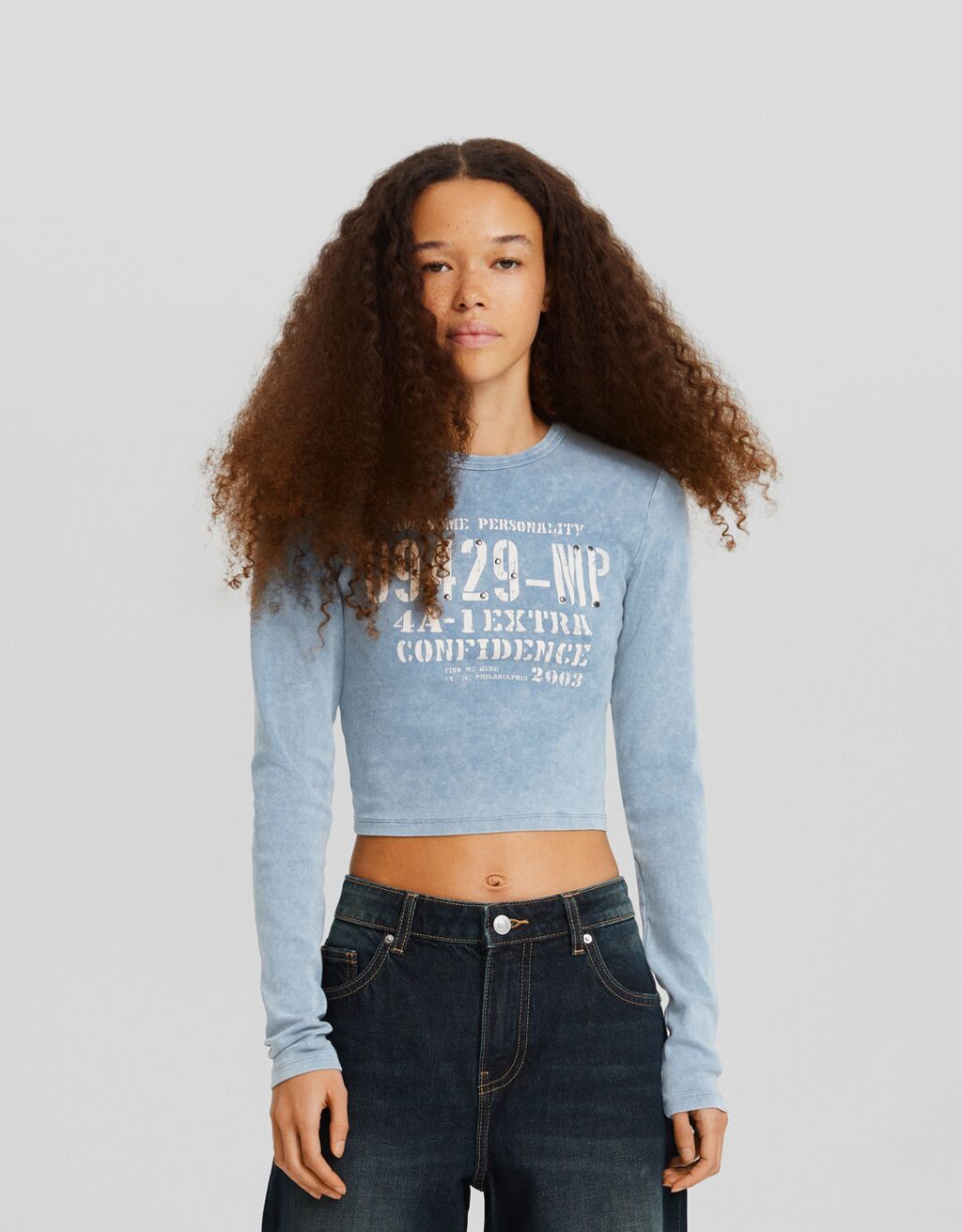 Camiseta manga larga ajustada print