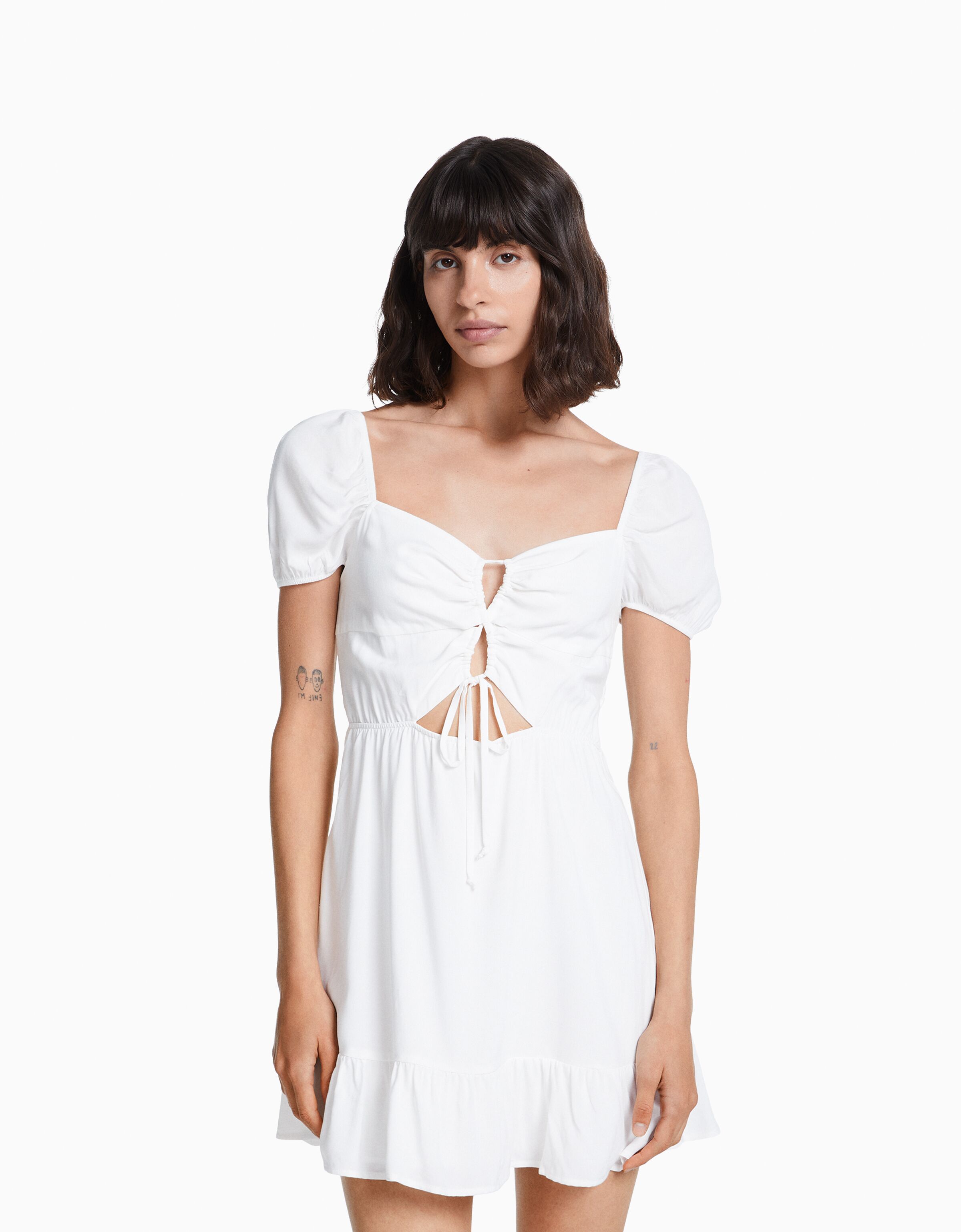 Vestido mini manga corta