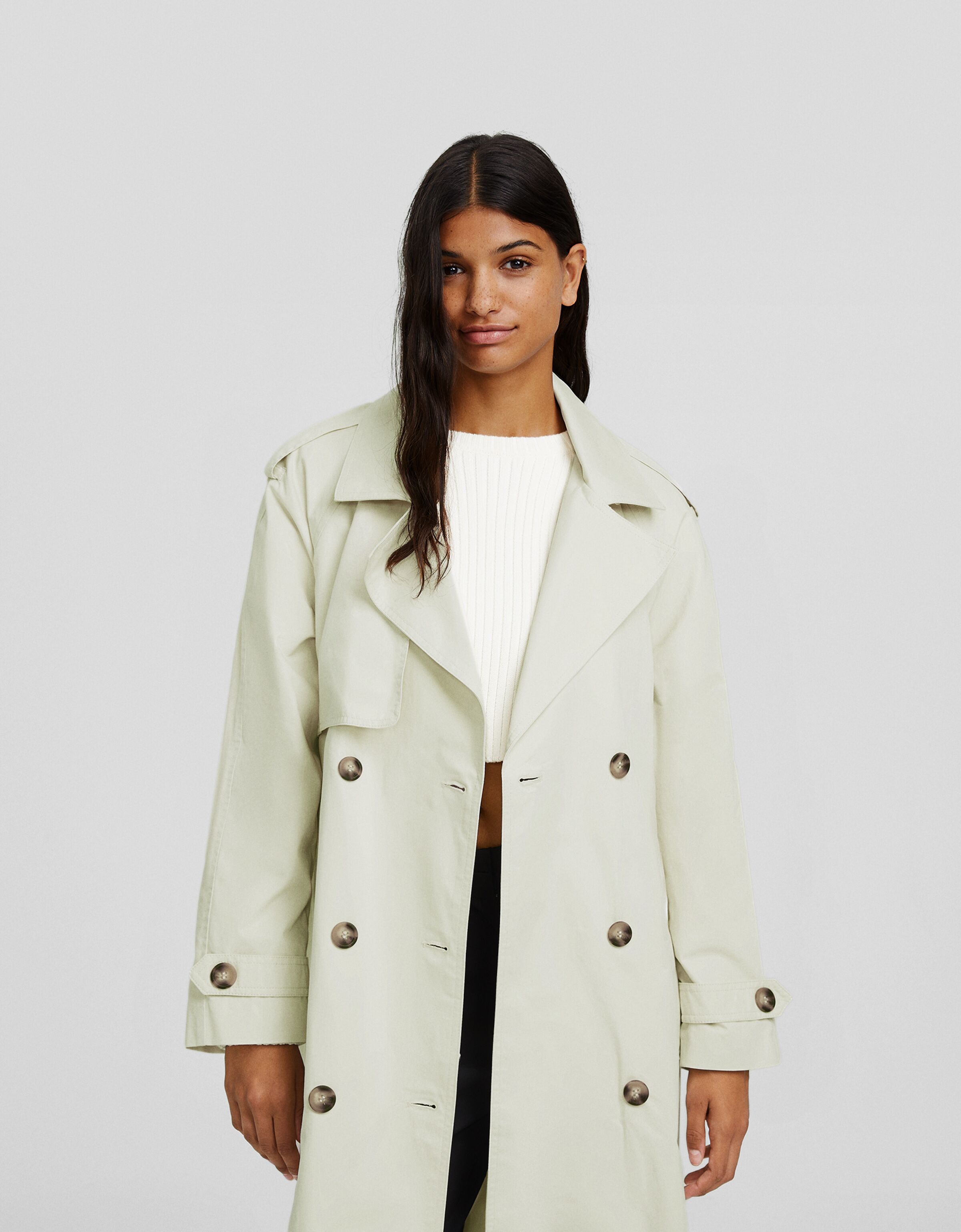Abrigo trench algodón
