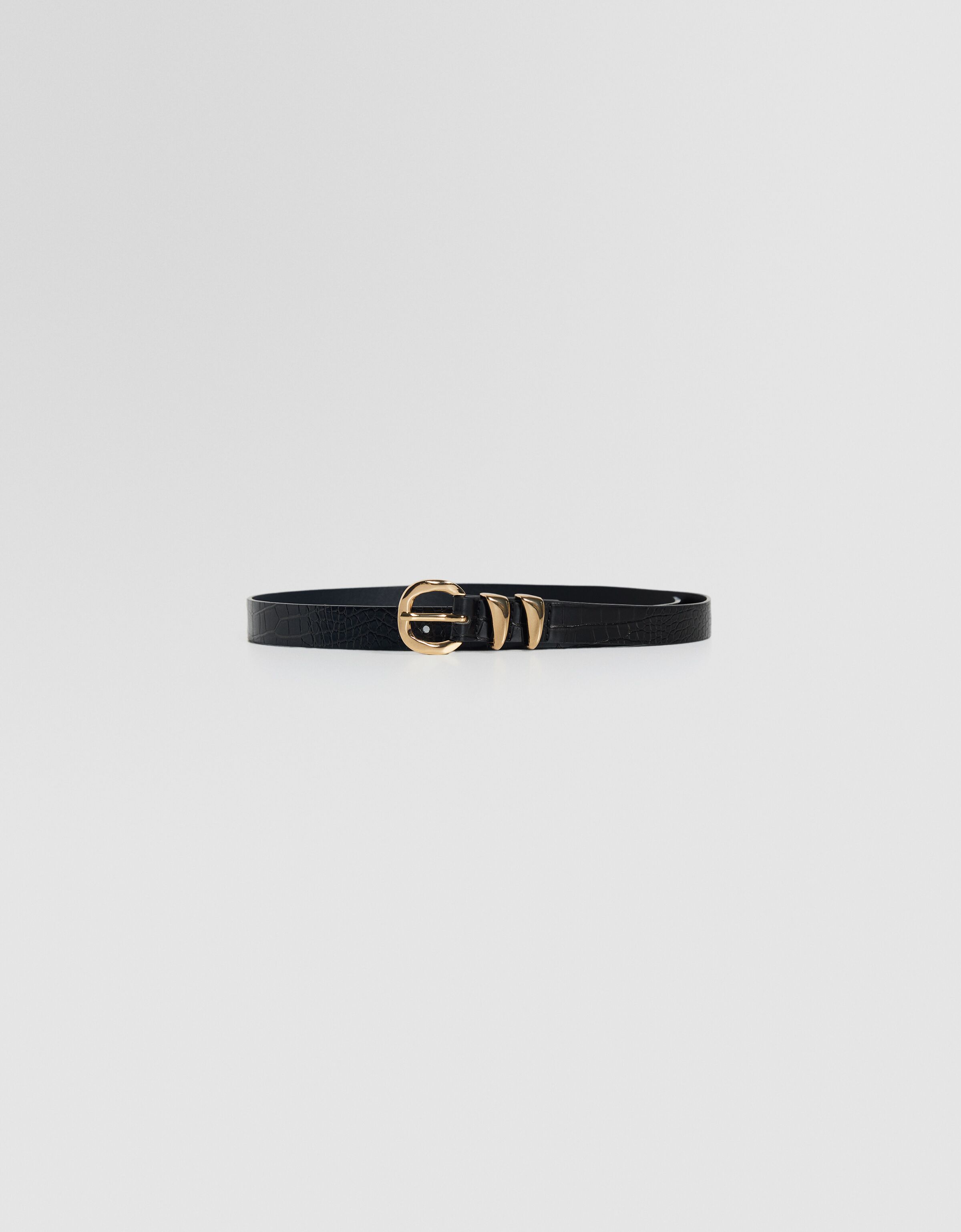 Cinturón grabado estampado animal