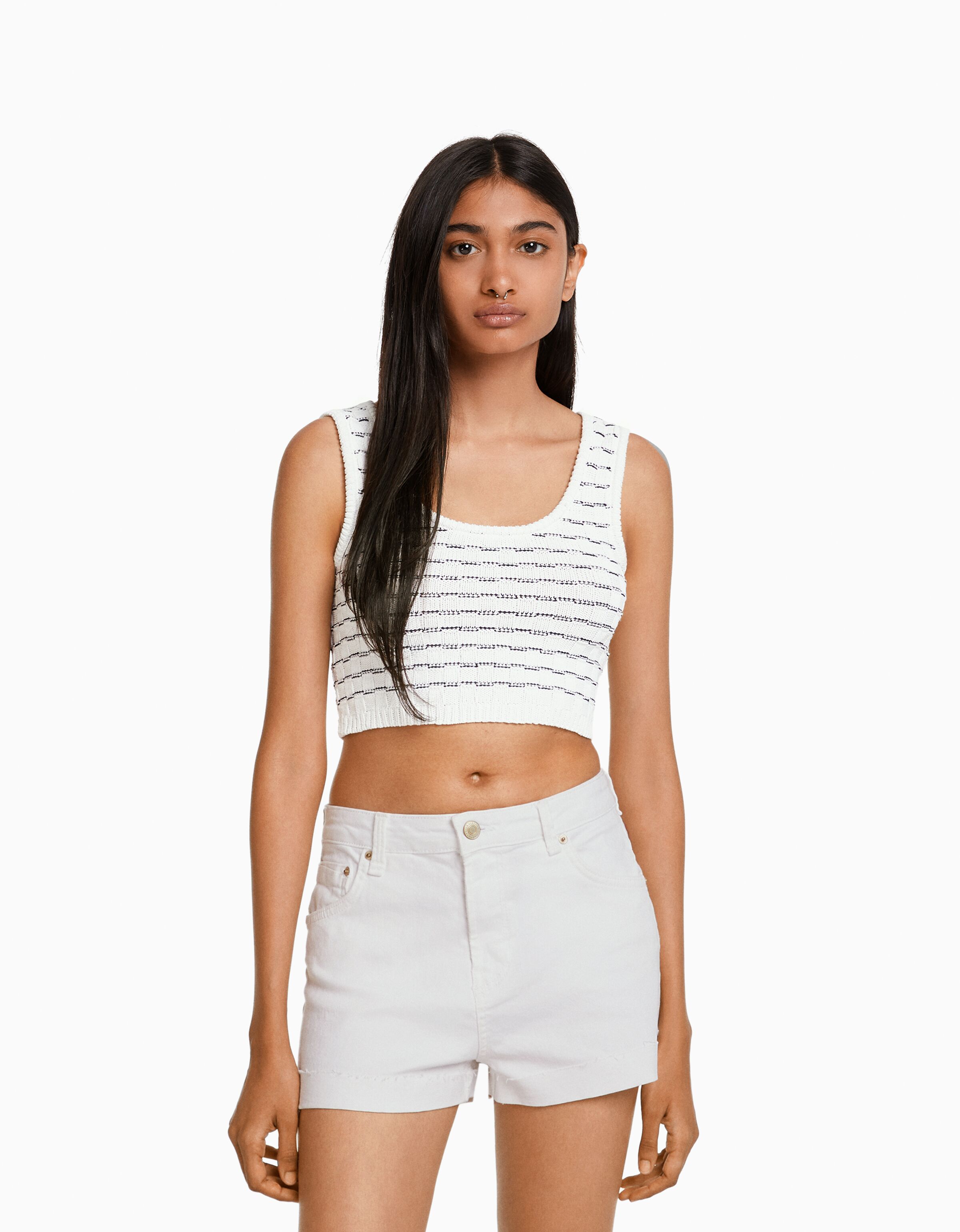 Short sarga confort vuelta en bajo