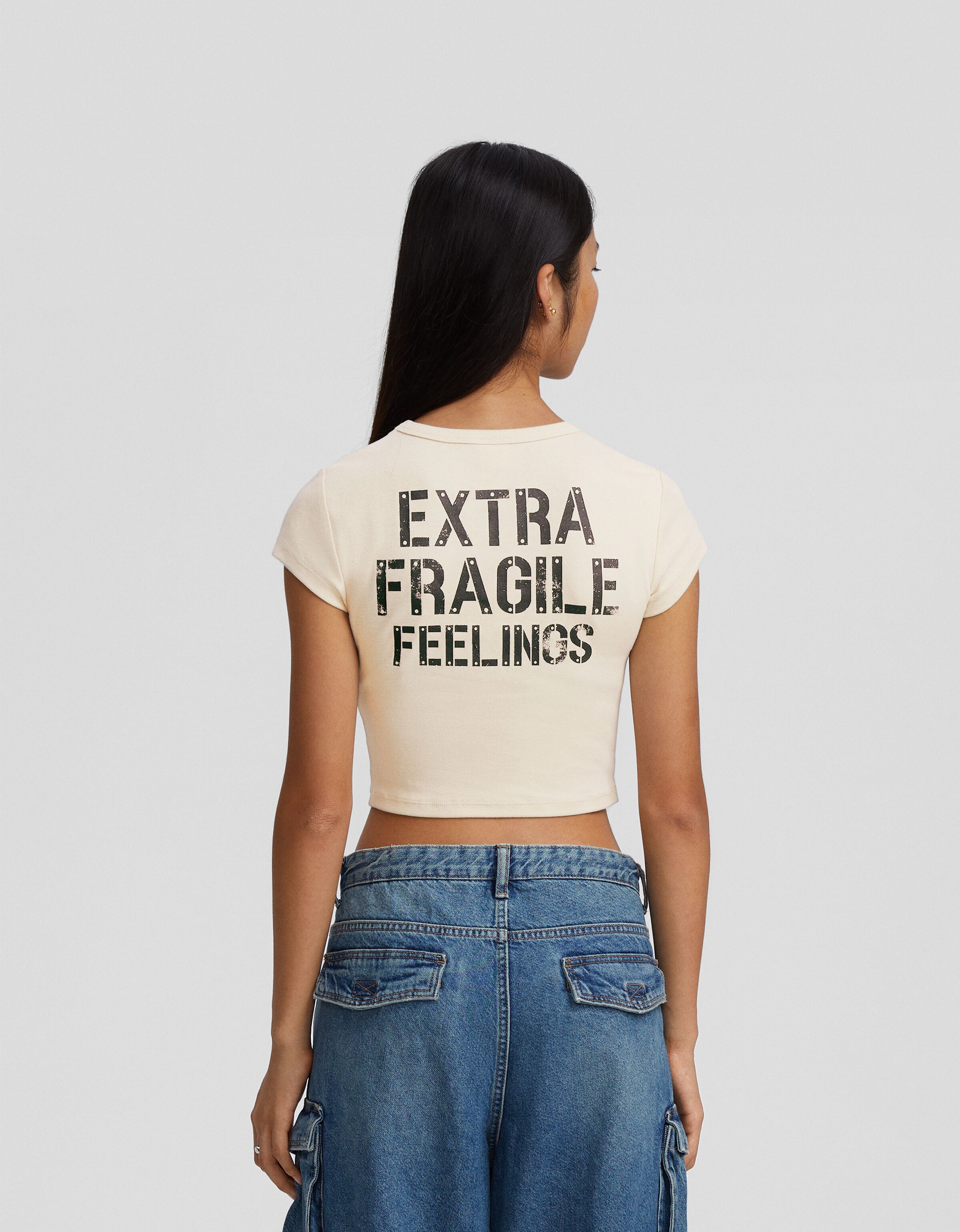 Camiseta manga corta ajustada print