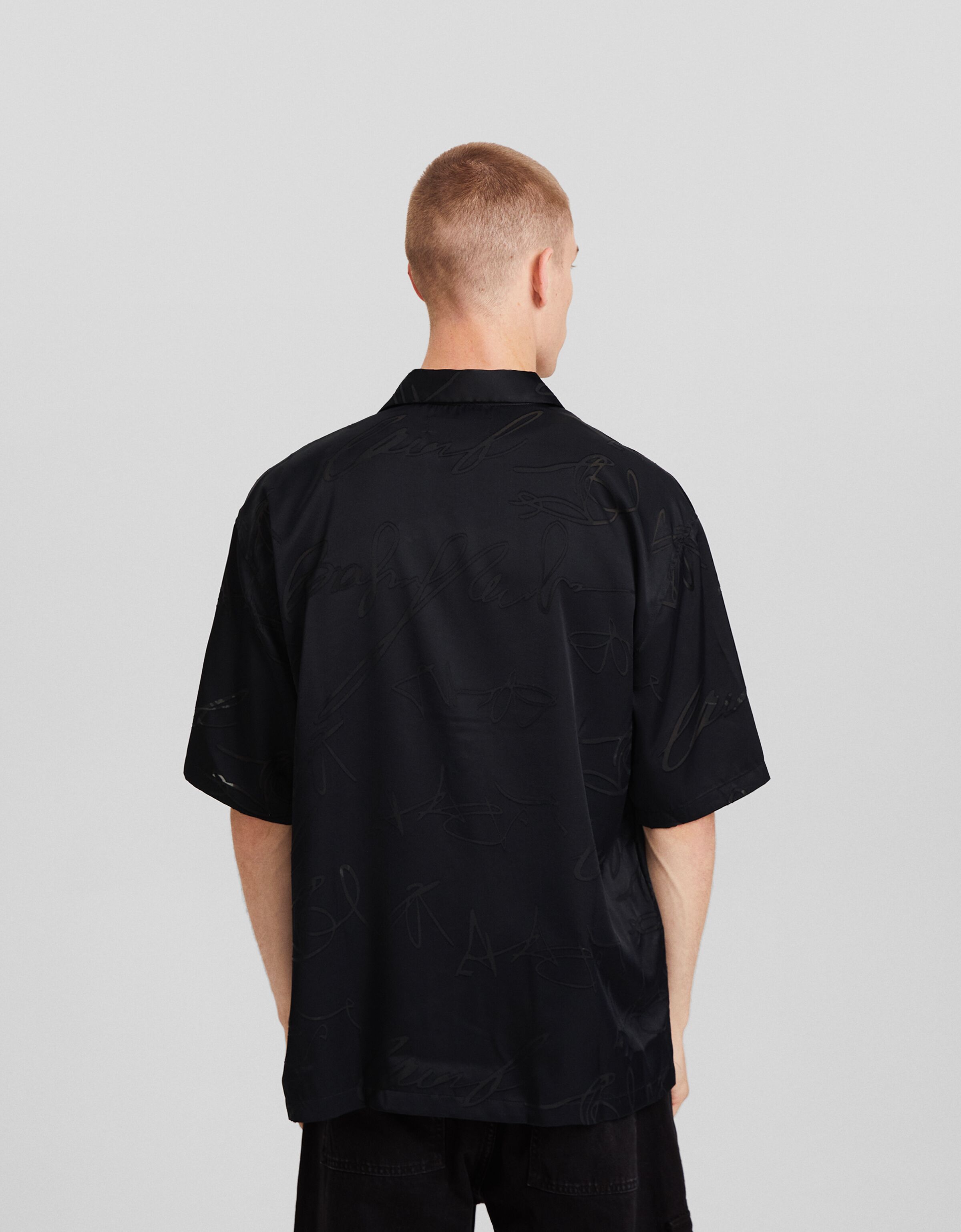 Camisa manga corta satinada