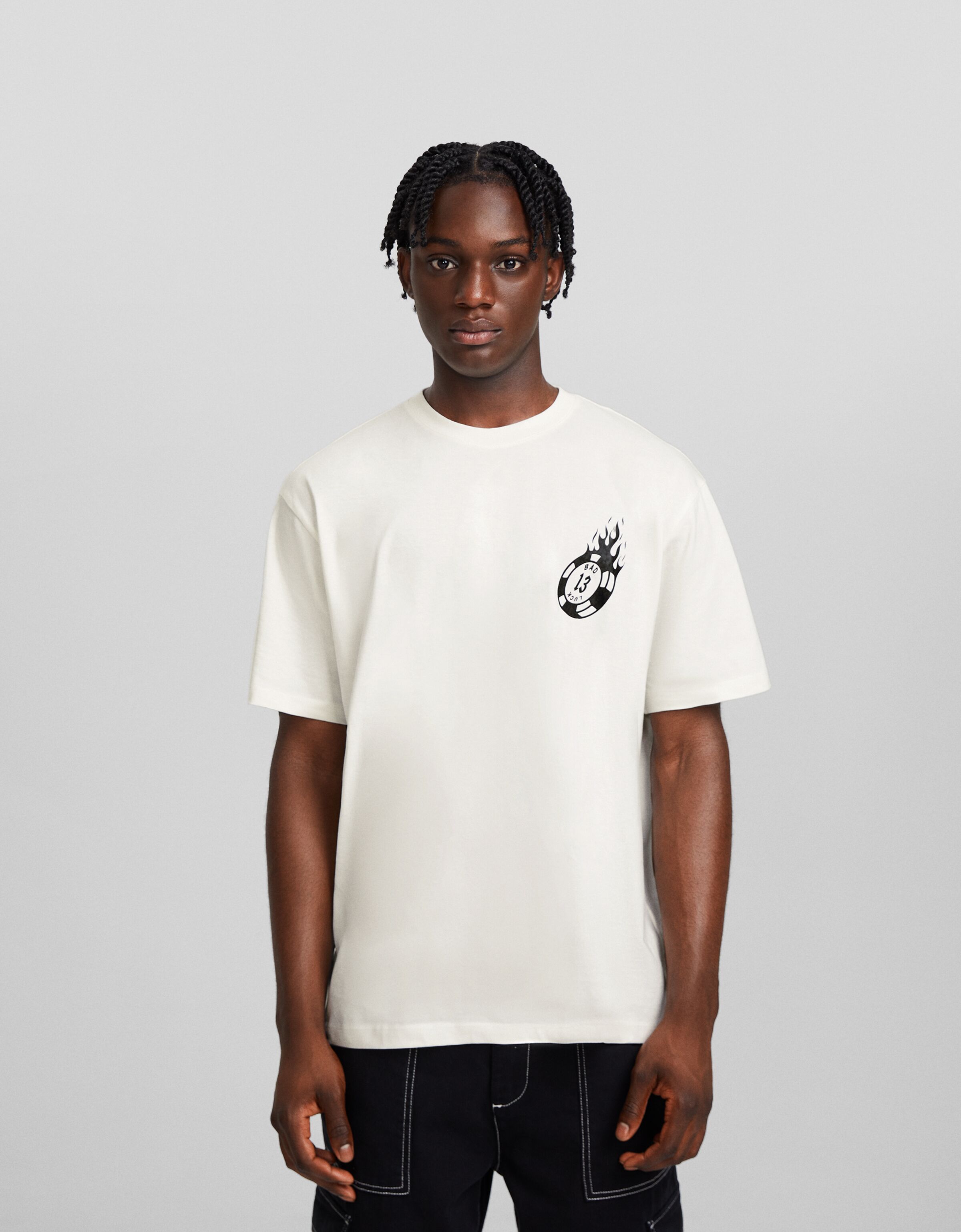 Camiseta manga corta boxy fit print