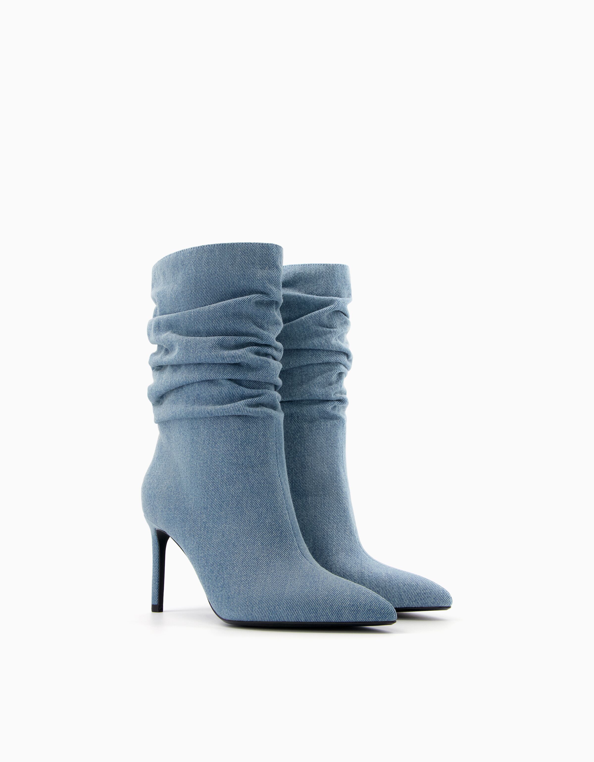 Botines tacón slouchy denim