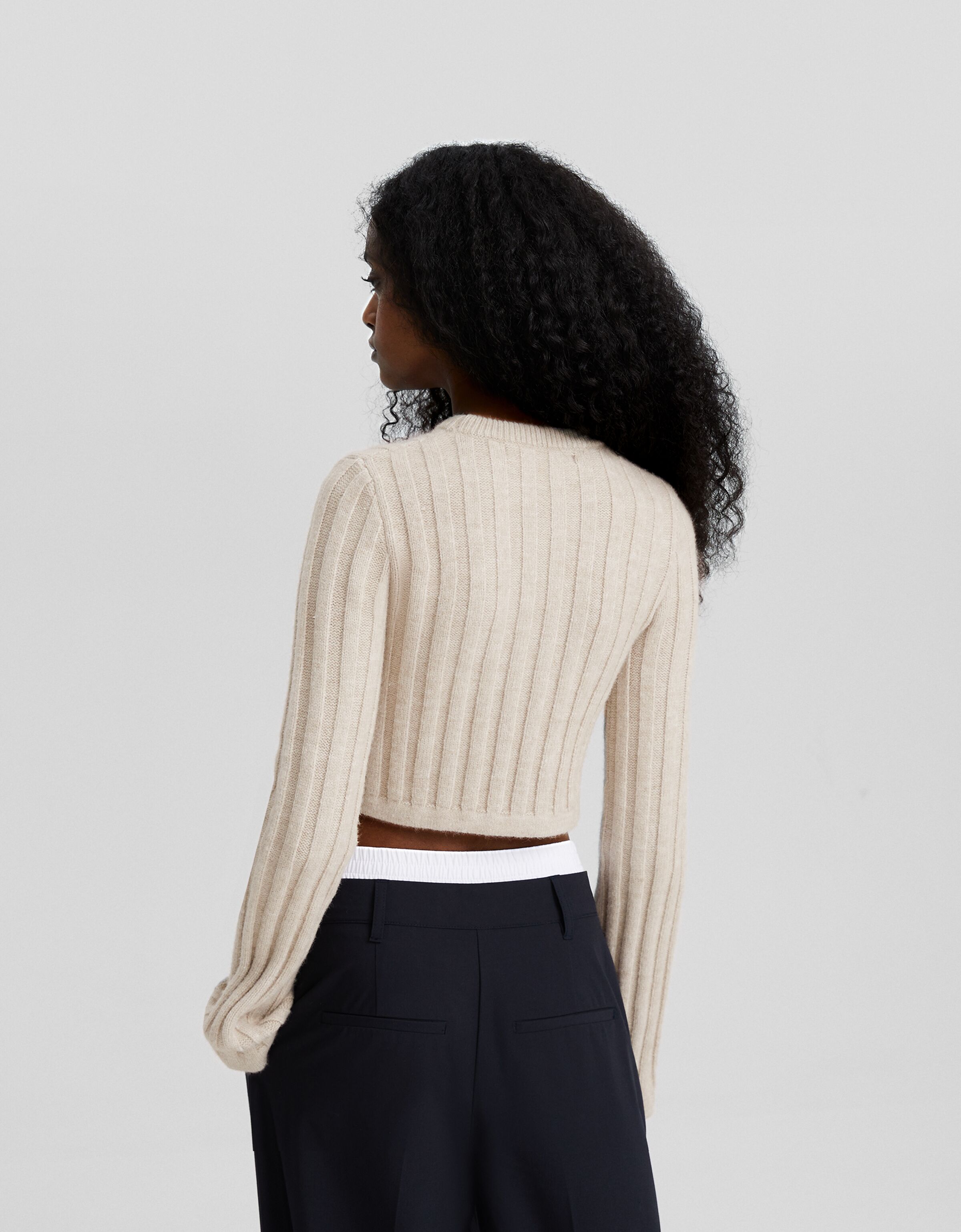 Jersey cropped rib