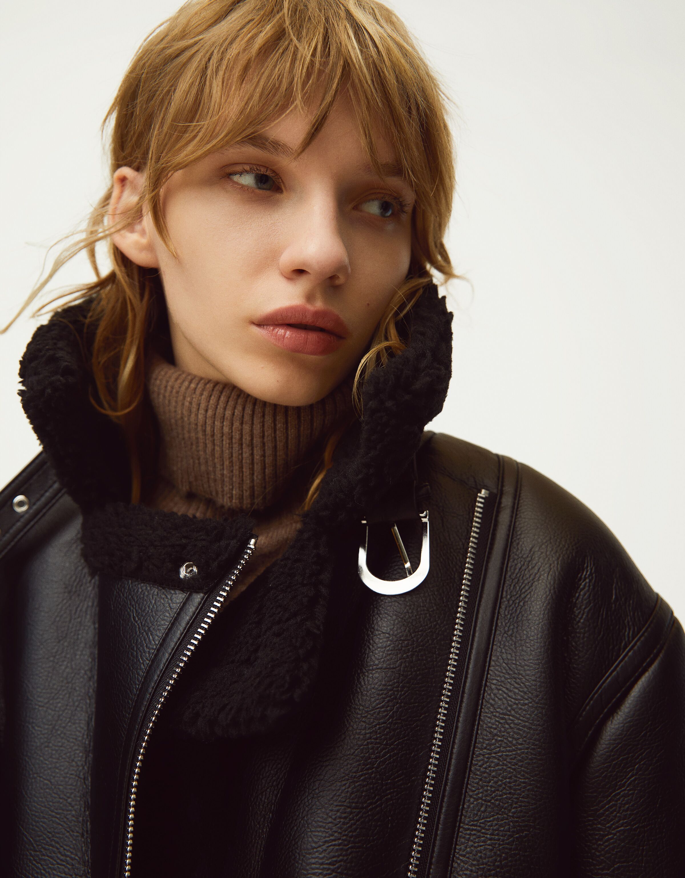 Cazadora biker doble faz oversize