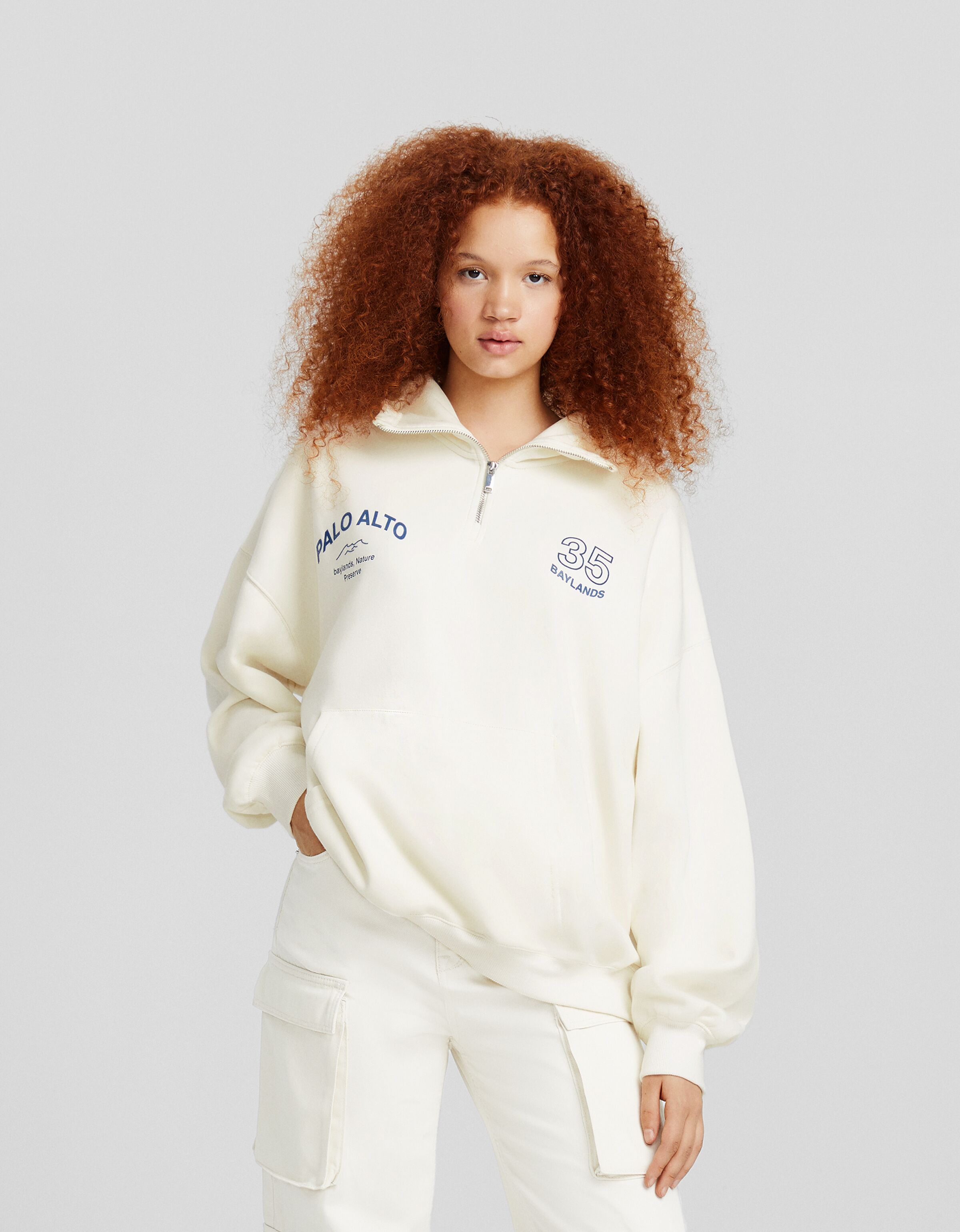 Sudadera capucha cremallera print