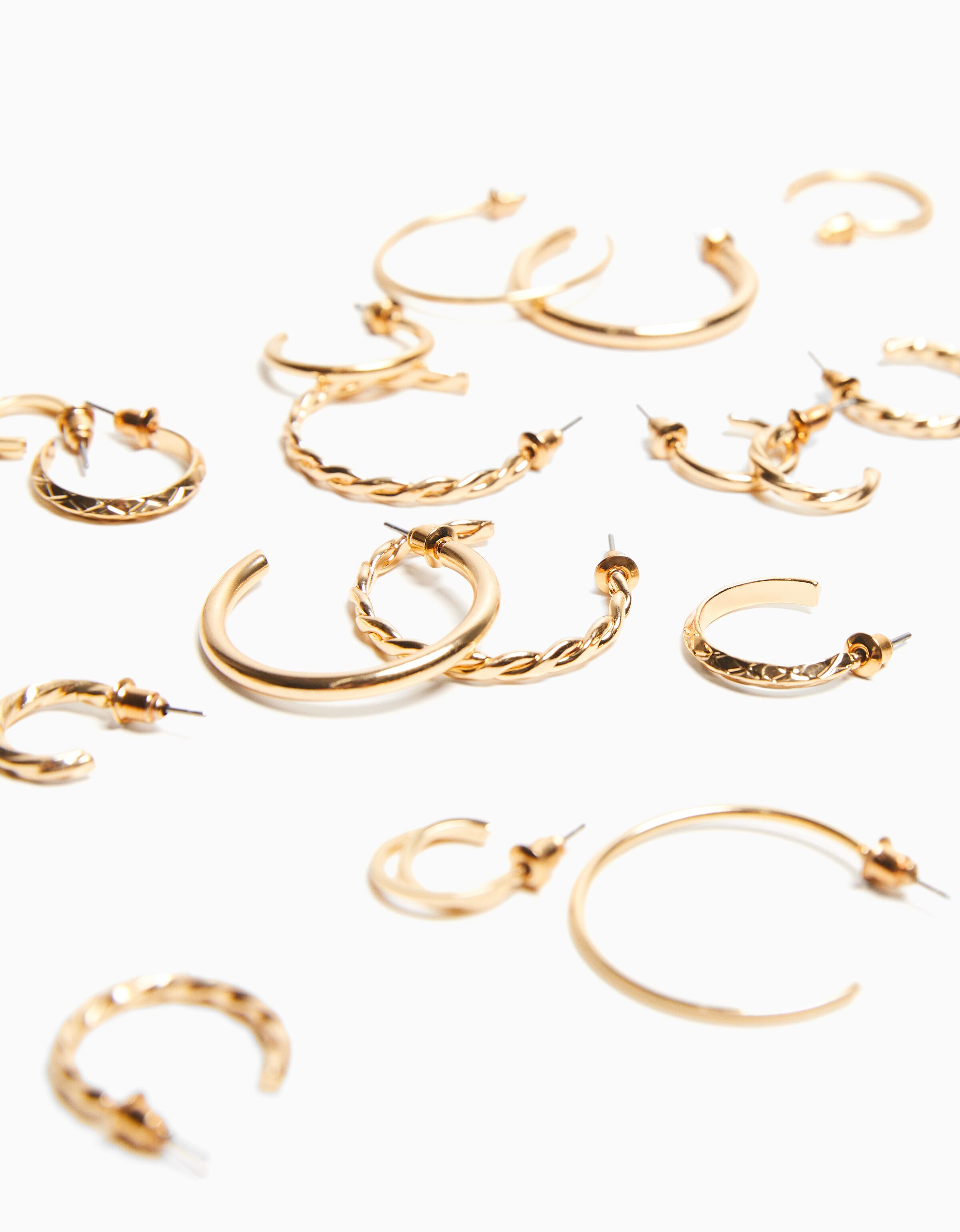 Set 9 pendientes aros finos