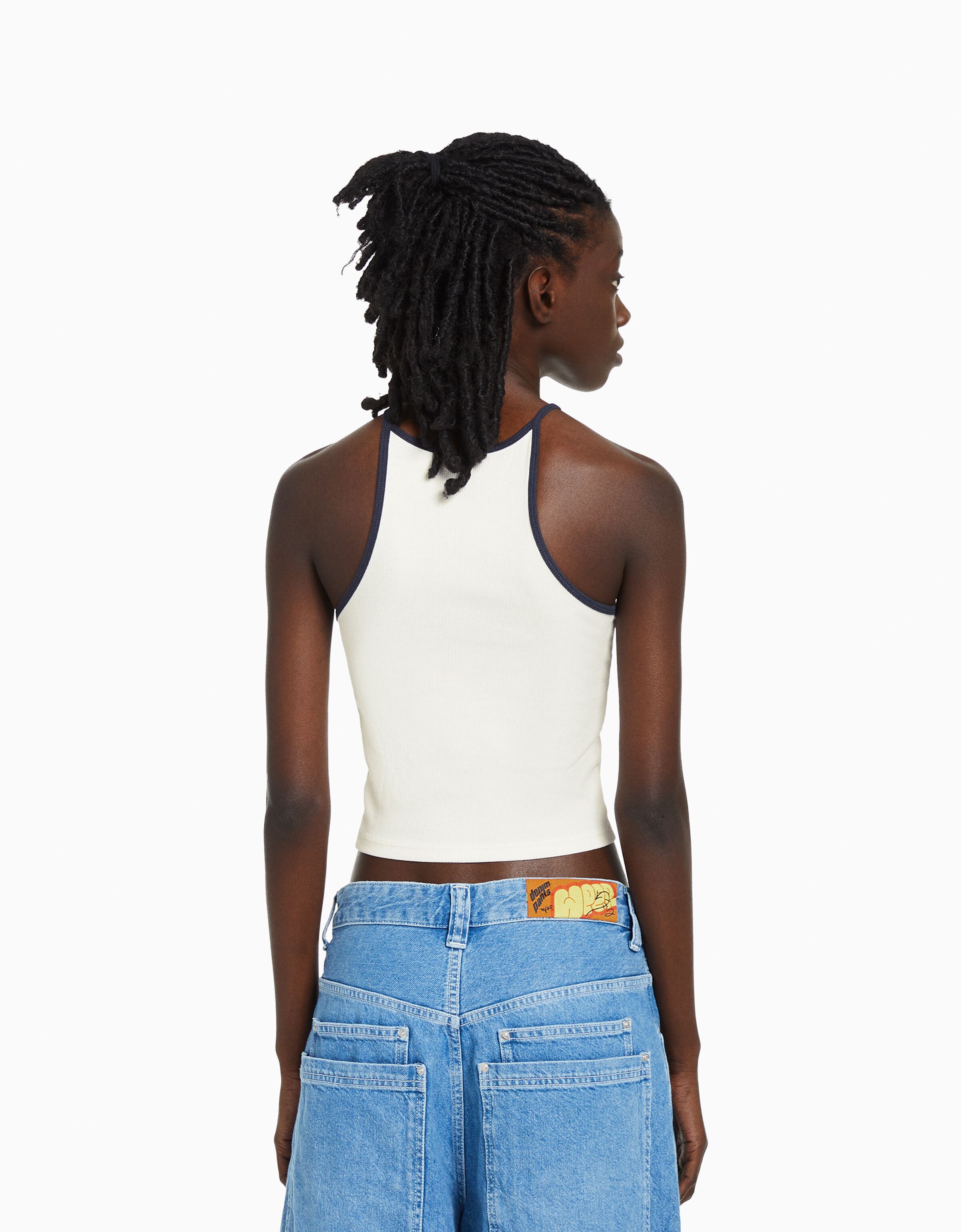 Camiseta tirantes rib print